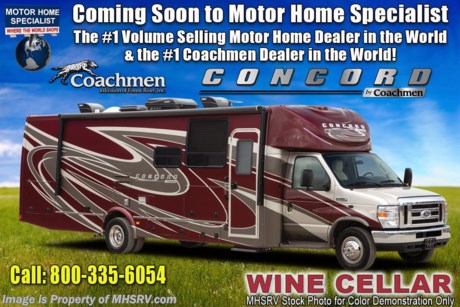 8/1/19 &lt;a href=&quot;http://www.mhsrv.com/coachmen-rv/&quot;&gt;&lt;img src=&quot;http://www.mhsrv.com/images/sold-coachmen.jpg&quot; width=&quot;383&quot; height=&quot;141&quot; border=&quot;0&quot;&gt;&lt;/a&gt;   MSRP $139,755. New 2020 Coachmen Concord 300DS with 2 slide-out rooms is approximately 32 feet 9 inches in length and features a 4KW generator, front entertainment center with TV/DVD player as well as sound bar, air assist rear suspension, Chevrolet 4500 chassis and a Chevrolet engine. This amazing RV not only features the Concord Premier Package and Concord Luxury Package but also includes additional options such as the beautiful full body paint exterior, dual recliners, hydraulic leveling jacks, bedroom TV, and Wi-Fi Ranger. For more complete details on this unit and our entire inventory including brochures, window sticker, videos, photos, reviews &amp; testimonials as well as additional information about Motor Home Specialist and our manufacturers please visit us at MHSRV.com or call 800-335-6054. At Motor Home Specialist, we DO NOT charge any prep or orientation fees like you will find at other dealerships. All sale prices include a 200-point inspection, interior &amp; exterior wash, detail service and a fully automated high-pressure rain booth test and coach wash that is a standout service unlike that of any other in the industry. You will also receive a thorough coach orientation with an MHSRV technician, an RV Starter&#39;s kit, a night stay in our delivery park featuring landscaped and covered pads with full hook-ups and much more! Read Thousands upon Thousands of 5-Star Reviews at MHSRV.com and See What They Had to Say About Their Experience at Motor Home Specialist. WHY PAY MORE?... WHY SETTLE FOR LESS?