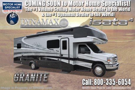 8/2/19 &lt;a href=&quot;http://www.mhsrv.com/other-rvs-for-sale/dynamax-rv/&quot;&gt;&lt;img src=&quot;http://www.mhsrv.com/images/sold-dynamax.jpg&quot; width=&quot;383&quot; height=&quot;141&quot; border=&quot;0&quot;&gt;&lt;/a&gt;  MSRP $149,064. The 2020 DynaMax Isata 4 Series model 31DSF is approximately 32 feet 8 inches in length and is backed by Dynamax’s industry-leading Two-Year limited Warranty. A few popular features include power stabilizing system, 7&quot; Kenwood dash infotainment center, leatherette driver and passenger seats, 3 camera monitoring system, tinted frameless windows, full extension drawer guides, roller shades, solid surface counter tops &amp; backsplash and an inverter. Optional features includes the beautiful full body paint, Diamond Shield protection, solar with amp controller, automatic hydraulic leveling jacks, aluminum wheels, oven in place of drawer, U shaped dinette IPO booth dinette, power driver&#39;s seat, dual reclining theater seats, and Mobileye collision avoidance system. The Isata 4 is powered by a 6.8L Triton V10 engine, Ford 450 chassis and a 6 speed automatic transmission. For 2 year limited warranty details contact Dynamax or a MHSRV representative. For more complete details on this unit and our entire inventory including brochures, window sticker, videos, photos, reviews &amp; testimonials as well as additional information about Motor Home Specialist and our manufacturers please visit us at MHSRV.com or call 800-335-6054. At Motor Home Specialist, we DO NOT charge any prep or orientation fees like you will find at other dealerships. All sale prices include a 200-point inspection, interior &amp; exterior wash, detail service and a fully automated high-pressure rain booth test and coach wash that is a standout service unlike that of any other in the industry. You will also receive a thorough coach orientation with an MHSRV technician, an RV Starter&#39;s kit, a night stay in our delivery park featuring landscaped and covered pads with full hook-ups and much more! Read Thousands upon Thousands of 5-Star Reviews at MHSRV.com and See What They Had to Say About Their Experience at Motor Home Specialist. WHY PAY MORE?... WHY SETTLE FOR LESS?