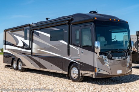 6-3-19 &lt;a href=&quot;http://www.mhsrv.com/winnebago-rvs/&quot;&gt;&lt;img src=&quot;http://www.mhsrv.com/images/sold-winnebago.jpg&quot; width=&quot;383&quot; height=&quot;141&quot; border=&quot;0&quot;&gt;&lt;/a&gt;  Used Winnebago RV for Sale- 2015 Winnebago Tour 42QD Bath &amp; &#189; with 3 slides and 35,340 miles. This all-electric RV is approximately 42 feet 10 inches in length and features a 450HP Cummins diesel engine, Freightliner chassis, automatic hydraulic leveling system, aluminum wheels, 3 camera monitoring system, 3 A/Cs, 10KW Onan diesel generator with AGS, tilt/telescoping smart wheel, tire pressure monitoring system, power pedals, power visor, keyless entry, power door locks, Aqua Hot, power patio and door awnings, window awnings, pass-thru storage with side swing baggage doors, docking lights, black tank rinsing system, water filtration system, power water hose reel, 50 amp power cord reel, exterior shower, exterior entertainment center, clear front paint masks, fiberglass roof with ladder, inverter, tile floors, dual pane windows, power roof vent, ceiling fan, day/night shades, solid surface kitchen counter with sink covers, dishwasher, convection microwave, 2 burner electric flat top range, residential refrigerator, glass shower door with seat, stack washer/dryer, 3 flat panel TVs and much more. For additional information and photos please visit Motor Home Specialist at www.MHSRV.com or call 800-335-6054.