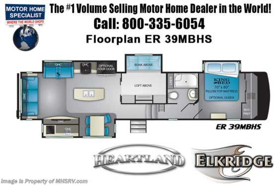 2020 Heartland RV ElkRidge ER 39 MBHS Bunk House RV for Sale W/ Theater Seats, Auto Level, Dual Pane Floorplan