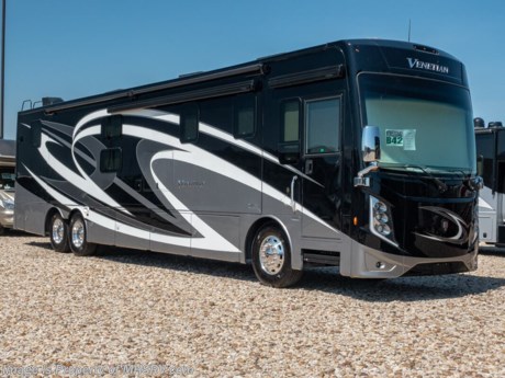 7-25-20 &lt;a href=&quot;http://www.mhsrv.com/thor-motor-coach/&quot;&gt;&lt;img src=&quot;http://www.mhsrv.com/images/sold-thor.jpg&quot; width=&quot;383&quot; height=&quot;141&quot; border=&quot;0&quot;&gt;&lt;/a&gt; MSRP $408,750. The 2020 Thor Motor Coach Venetian B42 is approximately 42 feet 10 inches in length with 3 slides including a fall wall slide, 55” LED Smart TV, Tilt-a-View king bed, push button start, Cummins 400HP diesel engine, Freightliner raised rail chassis with new digital dash and a 6-speed automatic Allison transmission. A few additional standard features for the Venetian include a 10KW Onan generator with auto generator start, exterior entertainment center, (3) 15,000 BTU Low-Profile ducted cooling system with heat pumps, GPS, keyless entry, molded fiberglass roof, overhead cockpit loft, tile backsplash in the bathroom, stack washer/dryer, aluminum wheels, automatic leveling, VIP smart wheel and so much more. For more complete details on this unit and our entire inventory including brochures, window sticker, videos, photos, reviews &amp; testimonials as well as additional information about Motor Home Specialist and our manufacturers please visit us at MHSRV.com or call 800-335-6054. At Motor Home Specialist, we DO NOT charge any prep or orientation fees like you will find at other dealerships. All sale prices include a 200-point inspection, interior &amp; exterior wash, detail service and a fully automated high-pressure rain booth test and coach wash that is a standout service unlike that of any other in the industry. You will also receive a thorough coach orientation with an MHSRV technician, an RV Starter&#39;s kit, a night stay in our delivery park featuring landscaped and covered pads with full hook-ups and much more! Read Thousands upon Thousands of 5-Star Reviews at MHSRV.com and See What They Had to Say About Their Experience at Motor Home Specialist. WHY PAY MORE?... WHY SETTLE FOR LESS?