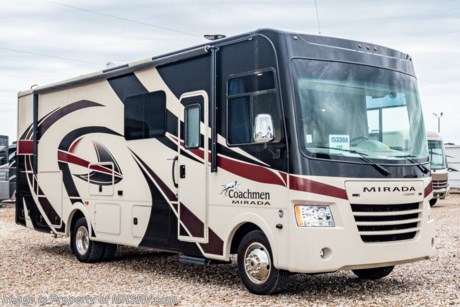 9/9/2019 &lt;a href=&quot;http://www.mhsrv.com/coachmen-rv/&quot;&gt;&lt;img src=&quot;http://www.mhsrv.com/images/sold-coachmen.jpg&quot; width=&quot;383&quot; height=&quot;141&quot; border=&quot;0&quot;&gt;&lt;/a&gt;  Used Coachmen RV for Sale- 2019 Coachmen Mirada 29FW with 1 slide and 7,446 miles. This RV is approximately 30 feet 7 inches in length and features a Ford V10 engine, Ford chassis, automatic hydraulic leveling jacks, 3 camera monitoring system, 2 ducted A/Cs with heat pumps, 5.5KW Onan gas generator, power visor, electric &amp; gas water heater, power patio awning, pass-thru storage with side swing baggage doors, LED running lights, black tank rinsing system, water filtration system, exterior shower, exterior entertainment center, fiberglass roof with ladder, power roof vent, day/night shades, booth converts to sleeper, solid surface kitchen counter with sink covers, microwave, 3 burner range with oven, glass door shower, power drop-down loft, 3 flat panel TVs and much more. For additional information and photos please visit Motor Home Specialist at www.MHSRV.com or call 800-335-6054.