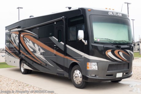 10/16/19 &lt;a href=&quot;http://www.mhsrv.com/thor-motor-coach/&quot;&gt;&lt;img src=&quot;http://www.mhsrv.com/images/sold-thor.jpg&quot; width=&quot;383&quot; height=&quot;141&quot; border=&quot;0&quot;&gt;&lt;/a&gt;   Used Thor Motor Coach RV for Sale- 2016 Thor Outlaw 38RF Bath &amp; &#189; with 3 slides and 10,654 miles. This RV is approximately 39 feet 11 inches in length and features a Ford V10 engine, Ford chassis, hydraulic leveling system, aluminum wheels, 3 A/Cs, 5KW Onan gas generator, power visor, GPS, electric &amp; gas water heater, power patio awning, pass-thru storage with side swing baggage doors, black tank rinsing system, water filtration system, exterior shower, exterior entertainment center, inverter, dual pane windows, power roof vent, ceiling fan, day/night shades, solid surface kitchen counter with sink covers, microwave, 3 burner range with oven, residential refrigerator, glass door shower, power drop-down loft, theater seats and much more. For additional information and photos please visit Motor Home Specialist at www.MHSRV.com or call 800-335-6054.