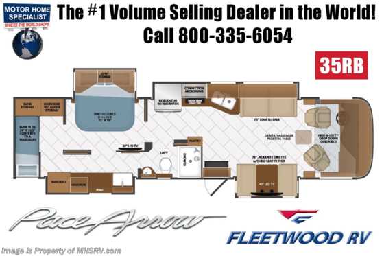 2020 Fleetwood Pace Arrow 35RB Bunk Model Diesel Pusher W/ Theater Seats, Tech Pkg, W/D Floorplan