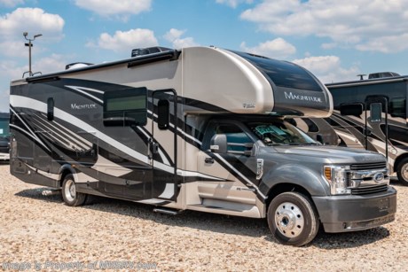 11/14/19 &lt;a href=&quot;http://www.mhsrv.com/thor-motor-coach/&quot;&gt;&lt;img src=&quot;http://www.mhsrv.com/images/sold-thor.jpg&quot; width=&quot;383&quot; height=&quot;141&quot; border=&quot;0&quot;&gt;&lt;/a&gt;   MSRP $219,600. New 2020 Thor Motor Coach Magnitude SV34 Super C is approximately 35 feet 6 inches in length with a full wall slide, 330hp Powerstroke 6.7L diesel engine with 750 lb.-ft. torque, F-550XLT chassis, 10K lb. hitch, Mobile Eye driver assistance will collision and lane-departure warning, SYNC 3 Enhanced Voice Recognition Communications and Entertainment System, 8&quot; Color LCD touchscreen with swiping capability, 911 assist, AppLink and smart-charging USB ports and navigation. This beautiful RV also features the optional 4x4 chassis and theater seats with footrests. The Magnitude Super C also features a 3 camera monitoring system, aluminum wheels, automatic leveling jacks, power patio awning with LED lighting, frameless windows, keyless entry, residential refrigerator, large OTR convection microwave, solid surface kitchen counter top, ball bearing drawer guides, King size bed, large TV in living area, exterior entertainment center with sound bar, Wi-Fi Ranger/Extender, 6KW Onan diesel generator with automatic generator start, multiplex wiring control system, tankless water heater, 1800-watt inverter and much more. For more complete details on this unit and our entire inventory including brochures, window sticker, videos, photos, reviews &amp; testimonials as well as additional information about Motor Home Specialist and our manufacturers please visit us at MHSRV.com or call 800-335-6054. At Motor Home Specialist, we DO NOT charge any prep or orientation fees like you will find at other dealerships. All sale prices include a 200-point inspection, interior &amp; exterior wash, detail service and a fully automated high-pressure rain booth test and coach wash that is a standout service unlike that of any other in the industry. You will also receive a thorough coach orientation with an MHSRV technician, an RV Starter&#39;s kit, a night stay in our delivery park featuring landscaped and covered pads with full hook-ups and much more! Read Thousands upon Thousands of 5-Star Reviews at MHSRV.com and See What They Had to Say About Their Experience at Motor Home Specialist. WHY PAY MORE?... WHY SETTLE FOR LESS?