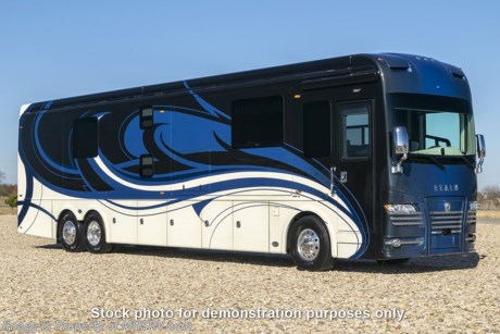 /sold 8/6/20 M.S.R.P. $1,276,840. The 2020 Foretravel Realm FS6 is, not only, the premium luxury Motor-Coach on the market today, but the only coach in the industry built on Spartan&#39;s Premier K4 chassis offering incomparable ride, handling and safety. This extraordinary motor coach is the LVB W/Spa option (Luxury Villa Bunk) floor plan with the all new Polished Stone beveled wood package, Excalibur interior d&#233;cor and the all new Knightfall exterior paint scheme. The LVB is unlike any luxury motor coach in the world; offering premier bunk accommodations and 2 full baths. The option that transforms this particular Realm into a Spa like retreat is the ultra-high end massaging tub in the master bath. The Kohler Underscore&#174; bath combines BubbleMassage™ hydrotherapy, VibrAcoustic&#174; sound waves, Chromatherapy, and Bask™ heated surface for a complete mind-body sensory experience. Six hidden speakers emit sound waves that envelop and gently resound within the body. Choose a soothing spa session with built-in compositions, unwind to your own music playlists, or catch up on news and podcasts. Meanwhile, the 122 air-jets release thousands of air bath bubbles to cushion and massage your body, and Zones of Control™ lets you target the massage to your back, midsection, or feet as well as control the intensity with 18 different levels. Chromatherapy washes the area in a soothing spectrum of lights, and a heated surface warms your back and neck with adjustable temperature settings. The tub is masterfully tiled and includes a large ledge and a flat panel TV that is beautifully encased and angled downward for great visibility while using the tub or shower. You will also find a true flat floor design throughout the Realm including, not only Foretravel&#39;s premium flat floor slide-out rooms, but also the bedroom to master bath transition. The LVSpa also boast an Upgraded 600D Hydronic Heating system and Head-Hunter water pump for ample hot water supply and water pressure for both the tub/shower and second shower to be used simultaneously. You will also find a multi-function digital dash and instrumentation display system, the Premier Steer adjustable driver&#39;s assist system, a Rand McNally Navigation with in-dash and additional passenger side monitors, Silverleaf Total Coach Monitoring System, tire pressure sensors, beautiful tile floors and back-splashes, quartz counter tops throughout, Viking brand refrigerator and convection microwave, LED accent lighting throughout, a beautiful curved step entry way, Braun extra heavy duty power entrance step, a designer entry door with LED accent lighting, iPad launch system, 4K TVs where applicable, upgraded cab stereo and sub woofer, heated and cooled pilot and co-pilot seats, full multi-color LED under coach light kit, recessed and upgraded ceiling features in the galley and bedroom as well as a built in beverage maker, recessed cook top, Mobile Eye Collision Avoidance System, a &quot;Bird&#39;s Eye View&quot; camera system for the ultimate in coach visibility along with an additional 3-camera coach monitoring system with power rear camera, dual integrated power awnings, power entry door awning, exterior entertainment center, (2) electric sliding cargo trays, exterior freezer, full coach and multi-color LED ground effect lighting package, unmistakable full body paint exterior with Armor-Coat sprayed protection below windshield, chrome grill and accent package, (2) 2800 watt inverters, electric floor heat, (2) solar panels, air mattress in sofa, dishwasher drawer, HD satellite and WiFi Ranger. It rides on the all new Spartan K4 chassis. The K4 is not only massive in stature, but boasts a best-in-class 20,000 lb. Independent Front Suspension, Premier Steer (adjustable steering control system), Torqued-Box Frame, a passive steering rear tag axle for incomparable handling and maneuverability as well as the Spartan Advanced Protection System which includes OnGuard™ Active a collision mitigation system with adaptive cruise control, electronic stability control and automatic traction control. You will know instantly, once behind the wheel of a Realm FS6, that this chassis is truly a cut above all other luxury motor coach chassis. It is powered by a Cummins 605HP diesel. You will also find additional advanced safety features on a Realm FS6 like a fire suppression system for the engine, Tyron Bead-Lock wheel safety bands and steel construction rather than aluminum found in the competition. You will also enjoy the ultimate in slide-out room fit and finish. These slides are undoubtedly head and shoulders above the competition. They feature pneumatic seals that provide a literal airtight seal completely around the entire slide-out room regardless of slide position for the premium in fit, finish and function. They also feature a power drop down flooring system that gives the Realm not only a flat-floor when extended, but a true flat-floor when retracted as well. (No carpet lips, uneven floor surfaces, damaging rollers, poorly sealed rubber gaskets, etc.) The Realm also features a flat floor bedroom to master bath transition. You won&#39;t find that in the competition; Nor will you find a *3-YEAR or 50K MILE SPARTAN NO-COST MAINTENANCE PLAN INCLUDED - (A REALM FS6 Exclusive) and a *2-YEAR or 24K MILE LIMITED WARRANTY. For more details contact Motor Home Specialist today. - Realm, by definition, is a royal kingdom; a domain within which anything may occur, prevail or dominate. The Realm of Dreams is here and available exclusively at Motor Home Specialist, the #1 Volume Selling Motor Home Dealership in the World. Visit MHSRV.com or call 800-335-6054 for complete details, photos, videos, brochures and more. The Foretravel Realm FS6... Your Kingdom Awaits.