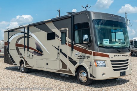 9/9/19 &lt;a href=&quot;http://www.mhsrv.com/coachmen-rv/&quot;&gt;&lt;img src=&quot;http://www.mhsrv.com/images/sold-coachmen.jpg&quot; width=&quot;383&quot; height=&quot;141&quot; border=&quot;0&quot;&gt;&lt;/a&gt;  Used Coachmen RV for Sale- 2018 Coachmen Mirada 35KB with 2 slides and 3,055 miles. This RV is approximately 36 feet 10 inches in length and features a 320HP Ford V10 engine, Ford chassis, automatic hydraulic leveling system, 3 camera monitoring system, 2 ducted A/Cs with heat pumps, 5.5KW Onan gas generator with AGS, power visor, electric &amp; gas water heater, power patio and door awnings, side swing baggage doors, LED running lights, black tank rinsing system, water filtration system, exterior shower, exterior entertainment center, fiberglass roof with ladder, inverter, booth converts to sleeper, day/night shades, solid surface kitchen counter with sink covers, microwave, 3 burner range with oven, residential refrigerator, glass door shower, power drop-down loft, 4 flat panel TVs and much more. For additional information and photos please visit Motor Home Specialist at www.MHSRV.com or call 800-335-6054.