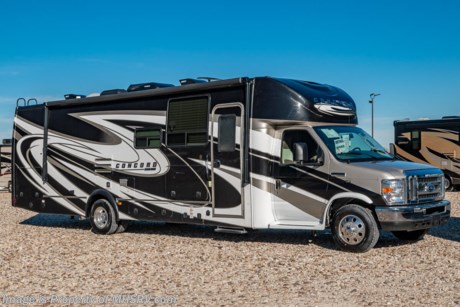 /SOLD 8/9/20 MSRP $145,797. New 2020 Coachmen Concord 300DS with 2 slide-out rooms is approximately 32 feet 9 inches in length and features a 4KW generator, front entertainment center with TV/DVD player as well as sound bar, air assist rear suspension, Ford E-450 chassis and a Triton V-10 engine. This amazing RV not only features the Concord Premier Package and Concord Luxury Package but also includes additional options such as the beautiful full body paint exterior, dual recliners, driver &amp; passenger swivel seat, cockpit folding table, removable coach carpet, electric fireplace, aluminum rims, hydraulic leveling jacks, bedroom TV, Wi-Fi Ranger and an exterior windshield cover. For more complete details on this unit and our entire inventory including brochures, window sticker, videos, photos, reviews &amp; testimonials as well as additional information about Motor Home Specialist and our manufacturers please visit us at MHSRV.com or call 800-335-6054. At Motor Home Specialist, we DO NOT charge any prep or orientation fees like you will find at other dealerships. All sale prices include a 200-point inspection, interior &amp; exterior wash, detail service and a fully automated high-pressure rain booth test and coach wash that is a standout service unlike that of any other in the industry. You will also receive a thorough coach orientation with an MHSRV technician, an RV Starter&#39;s kit, a night stay in our delivery park featuring landscaped and covered pads with full hook-ups and much more! Read Thousands upon Thousands of 5-Star Reviews at MHSRV.com and See What They Had to Say About Their Experience at Motor Home Specialist. WHY PAY MORE?... WHY SETTLE FOR LESS?