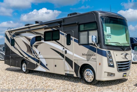 10/14/20 &lt;a href=&quot;http://www.mhsrv.com/thor-motor-coach/&quot;&gt;&lt;img src=&quot;http://www.mhsrv.com/images/sold-thor.jpg&quot; width=&quot;383&quot; height=&quot;141&quot; border=&quot;0&quot;&gt;&lt;/a&gt;  MSRP $193,006. The New 2020 Thor Motor Coach Miramar 35.4 Bath &amp; 1/2 class A gas motor home measures approximately 37 feet in length featuring 3 slides, king size Tilt-A-View bed, Ford Triton V-10 engine, Ford 22 Series chassis, high polished aluminum wheels and automatic leveling system with touch pad controls. New features for the 2020 Miramar include d&#233;cor updates, new dash design with the “floating radio” look, multiple USB charging stations throughout, combination induction &amp; gas cook top, backlit Firefly entry switch plate, Winegard ConnecT WiFi Extender +4G and much more. Options include the beautiful partial paint exterior, fireplace with remote, and leatherette triple theater seats with footrests. The Thor Motor Coach Miramar also features one of the most impressive lists of standard equipment in the RV industry including a power patio awning with LED lights, Firefly Multiplex Wiring Control System, 84” interior heights, raised panel cabinet doors, convection microwave, frameless windows, slide-out room awning toppers, heated/remote exterior mirrors with integrated side view cameras, side hinged baggage doors, heated and enclosed holding tanks, residential refrigerator, Onan generator, water heater, pass-thru storage, roof ladder, one-piece windshield, bedroom TV, 50 amp service, emergency start switch, electric entrance steps, power privacy shade, soft touch vinyl ceilings, glass door shower and much more. For more complete details on this unit and our entire inventory including brochures, window sticker, videos, photos, reviews &amp; testimonials as well as additional information about Motor Home Specialist and our manufacturers please visit us at MHSRV.com or call 800-335-6054. At Motor Home Specialist, we DO NOT charge any prep or orientation fees like you will find at other dealerships. All sale prices include a 200-point inspection, interior &amp; exterior wash, detail service and a fully automated high-pressure rain booth test and coach wash that is a standout service unlike that of any other in the industry. You will also receive a thorough coach orientation with an MHSRV technician, an RV Starter&#39;s kit, a night stay in our delivery park featuring landscaped and covered pads with full hook-ups and much more! Read Thousands upon Thousands of 5-Star Reviews at MHSRV.com and See What They Had to Say About Their Experience at Motor Home Specialist. WHY PAY MORE?... WHY SETTLE FOR LESS?