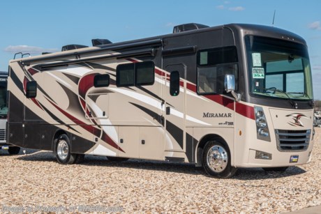 9/1/20 &lt;a href=&quot;http://www.mhsrv.com/thor-motor-coach/&quot;&gt;&lt;img src=&quot;http://www.mhsrv.com/images/sold-thor.jpg&quot; width=&quot;383&quot; height=&quot;141&quot; border=&quot;0&quot;&gt;&lt;/a&gt;  MSRP $192,893. The New 2020 Thor Motor Coach Miramar 35.4 Bath &amp; 1/2 class A gas motor home measures approximately 37 feet in length featuring 3 slides, king size Tilt-A-View bed, Ford Triton V-10 engine, Ford 22 Series chassis, high polished aluminum wheels and automatic leveling system with touch pad controls. New features for the 2020 Miramar include d&#233;cor updates, new dash design with the “floating radio” look, multiple USB charging stations throughout, combination induction &amp; gas cook top, backlit Firefly entry switch plate, Winegard ConnecT WiFi Extender +4G and much more. Options include the beautiful partial paint exterior, and fireplace with remote. The Thor Motor Coach Miramar also features one of the most impressive lists of standard equipment in the RV industry including a power patio awning with LED lights, Firefly Multiplex Wiring Control System, 84” interior heights, raised panel cabinet doors, convection microwave, frameless windows, slide-out room awning toppers, heated/remote exterior mirrors with integrated side view cameras, side hinged baggage doors, heated and enclosed holding tanks, residential refrigerator, Onan generator, water heater, pass-thru storage, roof ladder, one-piece windshield, bedroom TV, 50 amp service, emergency start switch, electric entrance steps, power privacy shade, soft touch vinyl ceilings, glass door shower and much more. For more complete details on this unit and our entire inventory including brochures, window sticker, videos, photos, reviews &amp; testimonials as well as additional information about Motor Home Specialist and our manufacturers please visit us at MHSRV.com or call 800-335-6054. At Motor Home Specialist, we DO NOT charge any prep or orientation fees like you will find at other dealerships. All sale prices include a 200-point inspection, interior &amp; exterior wash, detail service and a fully automated high-pressure rain booth test and coach wash that is a standout service unlike that of any other in the industry. You will also receive a thorough coach orientation with an MHSRV technician, an RV Starter&#39;s kit, a night stay in our delivery park featuring landscaped and covered pads with full hook-ups and much more! Read Thousands upon Thousands of 5-Star Reviews at MHSRV.com and See What They Had to Say About Their Experience at Motor Home Specialist. WHY PAY MORE?... WHY SETTLE FOR LESS?