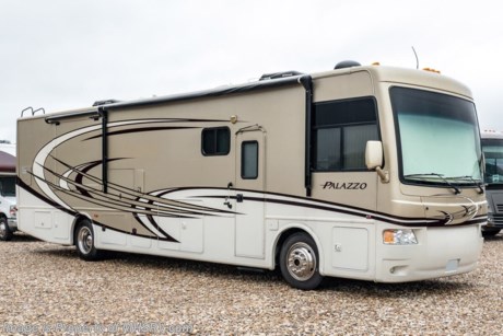 1/2/20 &lt;a href=&quot;http://www.mhsrv.com/thor-motor-coach/&quot;&gt;&lt;img src=&quot;http://www.mhsrv.com/images/sold-thor.jpg&quot; width=&quot;383&quot; height=&quot;141&quot; border=&quot;0&quot;&gt;&lt;/a&gt; Used Thor Motor Coach RV for Sale- 2013 Thor Palazzo 36.1 Bath &amp; &#189; with 2 slides and 27,223 miles. This RV is approximately 34 feet 5 inches in length and features a 340HP Cummins diesel engine, Freightliner chassis, automatic hydraulic leveling system, aluminum wheels, 3 camera monitoring system, 3 ducted A/Cs with heat pumps, Onan diesel generator with AGS, exhaust brake, power visor, Trip-Tek, electric &amp; gas water heater, power patio awning, pass-thru storage, black tank rinsing system, water filtration system, exterior shower, exterior entertainment center, clear front paint mask, solar, inverter, booth converts to sleeper, dual pane windows, day/night shades, sink cover, convection microwave, 3 burner range, residential refrigerator, glass door shower, power drop-down loft, 3 flat panel TVs and much more. For additional information and photos please visit Motor Home Specialist at www.MHSRV.com or call 800-335-6054.