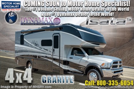 3/16/21 &lt;a href=&quot;http://www.mhsrv.com/other-rvs-for-sale/dynamax-rv/&quot;&gt;&lt;img src=&quot;http://www.mhsrv.com/images/sold-dynamax.jpg&quot; width=&quot;383&quot; height=&quot;141&quot; border=&quot;0&quot;&gt;&lt;/a&gt;  MSRP $230,712. The 2021 Dynamax Isata 5 Series model 36DS Super C is approximately 36 feet 5 inches in length and features include 2 slides, king bed, full-speed forward collision warn plus, adaptive cruise control, 8KW Onan generator, fiberglass roof, leatherette reclining captains chairs, remote key-less entry, front cab over loft area, roller shades, full extension drawer guides, LED TV in living area, residential refrigerator, convection microwave oven, solid surface kitchen counter, inverter, automatic generator start, exterior shower and tank-less on-demand water heater. Optional features includes the beautiful full body paint, 4x4 chassis upgrade, rear rock guard, 2-stage self leveling front air suspension, powered reclining theater seats IPO sofa, and solar. The Isata 5 Series is powered by the Ram&#174; 5500 SLT Chassis, Cummins&#174; 6.7L I6 Turbo Diesel Engine (360hp/800 ft.-lbs. of Torque), 6-Speed automatic transmission and features a 10,000 lb. hitch. For 2 year limited warranty details contact Dynamax or a MHSRV representative. For more complete details on this unit and our entire inventory including brochures, window sticker, videos, photos, reviews &amp; testimonials as well as additional information about Motor Home Specialist and our manufacturers please visit us at MHSRV.com or call 800-335-6054. At Motor Home Specialist, we DO NOT charge any prep or orientation fees like you will find at other dealerships. All sale prices include a 200-point inspection, interior &amp; exterior wash, detail service and a fully automated high-pressure rain booth test and coach wash that is a standout service unlike that of any other in the industry. You will also receive a thorough coach orientation with an MHSRV technician, an RV Starter&#39;s kit, a night stay in our delivery park featuring landscaped and covered pads with full hook-ups and much more! Read Thousands upon Thousands of 5-Star Reviews at MHSRV.com and See What They Had to Say About Their Experience at Motor Home Specialist. WHY PAY MORE?... WHY SETTLE FOR LESS?
