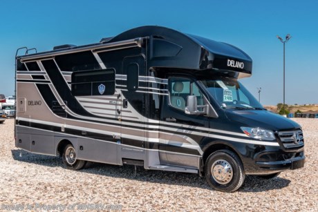 4-19-21 &lt;a href=&quot;http://www.mhsrv.com/thor-motor-coach/&quot;&gt;&lt;img src=&quot;http://www.mhsrv.com/images/sold-thor.jpg&quot; width=&quot;383&quot; height=&quot;141&quot; border=&quot;0&quot;&gt;&lt;/a&gt; MSRP $173,994. New 2021 Thor Motor Coach Delano Mercedes Diesel Sprinter Model 24FB. This Luxury RV measures approximately 25 feet 8 inches in length and rides on the premier Mercedes Benz Sprinter chassis equipped with an Active Braking Assist system, Attention Assist, Active Lane Assist, a Wet Wiper System and Distance Regulator Distronic Plus. You will also find a tank-less water heater, an Onan generator and the ultra-high-line cabinetry from TMC that set this coach apart from the competition! Optional equipment includes the beautiful full-body paint exterior, 15.0 low profile A/C, 3.2KW Onan diesel generator, and auto leveling jacks with touch pad control. The all new Delano Sprinter also features a 5,000 lb. hitch, fiberglass front cap with skylight, an armless power patio awning with integrated LED lighting, frameless windows, a multimedia dash radio with Bluetooth and navigation, remote exterior mirrors, back up system, swivel captain’s chairs, full extension metal ball-bearing drawer guides, Rapid Camp+, holding tanks with heat pads and much more. For more complete details on this unit and our entire inventory including brochures, window sticker, videos, photos, reviews &amp; testimonials as well as additional information about Motor Home Specialist and our manufacturers please visit us at MHSRV.com or call 800-335-6054. At Motor Home Specialist, we DO NOT charge any prep or orientation fees like you will find at other dealerships. All sale prices include a 200-point inspection, interior &amp; exterior wash, detail service and a fully automated high-pressure rain booth test and coach wash that is a standout service unlike that of any other in the industry. You will also receive a thorough coach orientation with an MHSRV technician, an RV Starter&#39;s kit, a night stay in our delivery park featuring landscaped and covered pads with full hook-ups and much more! Read Thousands upon Thousands of 5-Star Reviews at MHSRV.com and See What They Had to Say About Their Experience at Motor Home Specialist. WHY PAY MORE? WHY SETTLE FOR LESS?
