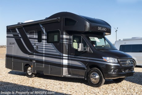 8/5/20 &lt;a href=&quot;http://www.mhsrv.com/thor-motor-coach/&quot;&gt;&lt;img src=&quot;http://www.mhsrv.com/images/sold-thor.jpg&quot; width=&quot;383&quot; height=&quot;141&quot; border=&quot;0&quot;&gt;&lt;/a&gt;  MSRP $161,536. New 2020 Thor Motor Coach Delano Mercedes Diesel Sprinter Model 24RW. This Luxury RV measures approximately 25 feet 8 inches in length and rides on the premier Mercedes Benz Sprinter chassis equipped with an Active Braking Assist system, Attention Assist, Active Lane Assist, a Wet Wiper System and Distance Regulator Distronic Plus. You will also find a tank-less water heater, an Onan generator and the ultra-high-line cabinetry from TMC that set this coach apart from the competition! Optional equipment includes the beautiful full-body paint exterior and a 15.0 low profile A/C with heat pump. The all new Delano Sprinter also features a 5,000 lb. hitch, fiberglass front cap with skylight, an armless power patio awning with integrated LED lighting, frameless windows, a multimedia dash radio with Bluetooth and navigation, heated &amp; remote exterior mirrors, back up system, swivel captain’s chairs, full extension metal ball-bearing drawer guides, Rapid Camp+, holding tanks with heat pads and much more. For more complete details on this unit and our entire inventory including brochures, window sticker, videos, photos, reviews &amp; testimonials as well as additional information about Motor Home Specialist and our manufacturers please visit us at MHSRV.com or call 800-335-6054. At Motor Home Specialist, we DO NOT charge any prep or orientation fees like you will find at other dealerships. All sale prices include a 200-point inspection, interior &amp; exterior wash, detail service and a fully automated high-pressure rain booth test and coach wash that is a standout service unlike that of any other in the industry. You will also receive a thorough coach orientation with an MHSRV technician, an RV Starter&#39;s kit, a night stay in our delivery park featuring landscaped and covered pads with full hook-ups and much more! Read Thousands upon Thousands of 5-Star Reviews at MHSRV.com and See What They Had to Say About Their Experience at Motor Home Specialist. WHY PAY MORE? WHY SETTLE FOR LESS?
