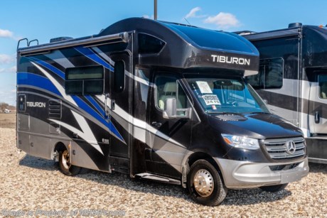 7-25-20 &lt;a href=&quot;http://www.mhsrv.com/thor-motor-coach/&quot;&gt;&lt;img src=&quot;http://www.mhsrv.com/images/sold-thor.jpg&quot; width=&quot;383&quot; height=&quot;141&quot; border=&quot;0&quot;&gt;&lt;/a&gt; MSRP $172,570. New 2020 Thor Motor Coach Tiburon Mercedes Diesel Sprinter Model 24FB. This Luxury RV measures approximately 25 feet 8 inches in length and rides on the premier Mercedes Benz Sprinter chassis equipped with an Active Braking Assist system, Attention Assist, Active Lane Assist, a Wet Wiper System and Distance Regulator Distronic Plus. You will also find a tank-less water heater, an Onan generator and the ultra-high-line cabinetry from TMC that set this coach apart from the competition! Optional equipment includes the beautiful full body paint exterior, diesel generator and automatic leveling jacks, single child safety tether, 15.0 low profile A/C with heat pump. The all new Tiburon Sprinter also features a 5,000 lb. hitch, fiberglass front cap with skylight, an armless power patio awning with integrated LED lighting, frameless windows, a multimedia dash radio with Bluetooth and navigation, heated &amp; remote exterior mirrors, back up system, swivel captain’s chairs, full extension metal ball-bearing drawer guides, Rapid Camp+, holding tanks with heat pads and much more. For more complete details on this unit and our entire inventory including brochures, window sticker, videos, photos, reviews &amp; testimonials as well as additional information about Motor Home Specialist and our manufacturers please visit us at MHSRV.com or call 800-335-6054. At Motor Home Specialist, we DO NOT charge any prep or orientation fees like you will find at other dealerships. All sale prices include a 200-point inspection, interior &amp; exterior wash, detail service and a fully automated high-pressure rain booth test and coach wash that is a standout service unlike that of any other in the industry. You will also receive a thorough coach orientation with an MHSRV technician, an RV Starter&#39;s kit, a night stay in our delivery park featuring landscaped and covered pads with full hook-ups and much more! Read Thousands upon Thousands of 5-Star Reviews at MHSRV.com and See What They Had to Say About Their Experience at Motor Home Specialist. WHY PAY MORE? WHY SETTLE FOR LESS?
