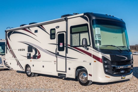 /SOLD 8/9/20 MSRP $135,062. The New 2020 Entegra Coach Vision 31V Class A Luxury RV for sale at Motor Home Specialist; the #1 Volume Selling Motor Home Dealership in the World. The Entegra Coach Vision is built for your next adventure. This beautiful RV features a 2 slide-outs, a comfortable, spacious layout, automatic hydraulic leveling jacks, Ford F53 chassis and a 6.8L Triton V-10 engine with 320HP. This amazing RV boasts Customer Value Package which features backup &amp; side-view cameras with monitor, electric awning with LED lights, exterior entertainment center with TV &amp; DVD/radio, infotainment system, LED TV in living room, roller shades, seamless crowned fiberglass roof and slide-out cover awnings. Optional equipment includes a front overhead bunk, sofa theater seating and a bedroom TV. The Vision&#39;s impressive list of standard features that truly set it apart from the competition include Entegra&#39;s unparalleled 2 year warranty, one-piece fiberglass front cap, panoramic windshield with power shade, 6-way power driver&#39;s seat, seamless crowned fiberglass roof, ball-bearing drawer guides, large shower and much more. For more complete details on this unit and our entire inventory including brochures, window sticker, videos, photos, reviews &amp; testimonials as well as additional information about Motor Home Specialist and our manufacturers please visit us at MHSRV.com or call 800-335-6054. At Motor Home Specialist, we DO NOT charge any prep or orientation fees like you will find at other dealerships. All sale prices include a 200-point inspection, interior &amp; exterior wash, detail service and a fully automated high-pressure rain booth test and coach wash that is a standout service unlike that of any other in the industry. You will also receive a thorough coach orientation with an MHSRV technician, an RV Starter&#39;s kit, a night stay in our delivery park featuring landscaped and covered pads with full hook-ups and much more! Read Thousands upon Thousands of 5-Star Reviews at MHSRV.com and See What They Had to Say About Their Experience at Motor Home Specialist. WHY PAY MORE?... WHY SETTLE FOR LESS?          