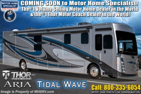 10/15/20 &lt;a href=&quot;http://www.mhsrv.com/thor-motor-coach/&quot;&gt;&lt;img src=&quot;http://www.mhsrv.com/images/sold-thor.jpg&quot; width=&quot;383&quot; height=&quot;141&quot; border=&quot;0&quot;&gt;&lt;/a&gt;  MSRP $330,750. The New 2021 Thor Motor Coach Aria Diesel Pusher Model 3901 bath &amp; &#189; is approximately 39 feet 11 inches in length and features (3) slide-out rooms, bath &amp; 1/2, theater seats, king size Tilt-A-View inclining bed, large LED HDTV over the fireplace, stainless steel residential refrigerator, solid surface counter tops, stack washer/dryer and (2) ducted 15,000 BTU A/Cs with heat pumps. This RV also features the Studio Collection Package. The Aria is powered by a Cummins 360HP diesel engine, Freightliner XC-R raised rail chassis, Allison automatic transmission Air-Ride suspension and features automatic leveling jacks with touch pad controls, touchscreen dash radio with GPS, polished tile floors and much more. For more complete details on this unit and our entire inventory including brochures, window sticker, videos, photos, reviews &amp; testimonials as well as additional information about Motor Home Specialist and our manufacturers please visit us at MHSRV.com or call 800-335-6054. At Motor Home Specialist, we DO NOT charge any prep or orientation fees like you will find at other dealerships. All sale prices include a 200-point inspection, interior &amp; exterior wash, detail service and a fully automated high-pressure rain booth test and coach wash that is a standout service unlike that of any other in the industry. You will also receive a thorough coach orientation with an MHSRV technician, an RV Starter&#39;s kit, a night stay in our delivery park featuring landscaped and covered pads with full hook-ups and much more! Read Thousands upon Thousands of 5-Star Reviews at MHSRV.com and See What They Had to Say About Their Experience at Motor Home Specialist. WHY PAY MORE?... WHY SETTLE FOR LESS?