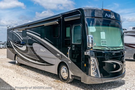 MSRP $329,850. The New 2021 Thor Motor Coach Aria Diesel Pusher Model 4000 2 full bath is approximately 40 feet 11 inches in length and features (3) slide-out rooms, 2 full baths, king size Tilt-A-View inclining bed, stainless steel residential refrigerator, solid surface counter tops, stack washer/dryer and (2) ducted 15,000 BTU A/Cs with heat pumps. This RV also features the Studio Collection package. The Aria is powered by a Cummins 360HP diesel engine, Freightliner XC-R raised rail chassis, Allison automatic transmission Air-Ride suspension and features automatic leveling jacks with touch pad controls, touchscreen dash radio with GPS, polished tile floors and much more. For more complete details on this unit and our entire inventory including brochures, window sticker, videos, photos, reviews &amp; testimonials as well as additional information about Motor Home Specialist and our manufacturers please visit us at MHSRV.com or call 800-335-6054. At Motor Home Specialist, we DO NOT charge any prep or orientation fees like you will find at other dealerships. All sale prices include a 200-point inspection, interior &amp; exterior wash, detail service and a fully automated high-pressure rain booth test and coach wash that is a standout service unlike that of any other in the industry. You will also receive a thorough coach orientation with an MHSRV technician, an RV Starter&#39;s kit, a night stay in our delivery park featuring landscaped and covered pads with full hook-ups and much more! Read Thousands upon Thousands of 5-Star Reviews at MHSRV.com and See What They Had to Say About Their Experience at Motor Home Specialist. WHY PAY MORE?... WHY SETTLE FOR LESS?