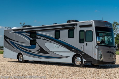 4-19-21 &lt;a href=&quot;http://www.mhsrv.com/thor-motor-coach/&quot;&gt;&lt;img src=&quot;http://www.mhsrv.com/images/sold-thor.jpg&quot; width=&quot;383&quot; height=&quot;141&quot; border=&quot;0&quot;&gt;&lt;/a&gt;  MSRP $331,350. The New 2021 Thor Motor Coach Aria Diesel Pusher Model 4000 2 full bath is approximately 40 feet 11 inches in length and features (3) slide-out rooms, 2 full baths, king size Tilt-A-View inclining bed, stainless steel residential refrigerator, solid surface counter tops, stack washer/dryer and (2) ducted 15,000 BTU A/Cs with heat pumps. This RV also features the Studio Collection option. The Aria is powered by a Cummins 360HP diesel engine, Freightliner XC-R raised rail chassis, Allison automatic transmission Air-Ride suspension and features automatic leveling jacks with touch pad controls, touchscreen dash radio with GPS, polished tile floors and much more. For more complete details on this unit and our entire inventory including brochures, window sticker, videos, photos, reviews &amp; testimonials as well as additional information about Motor Home Specialist and our manufacturers please visit us at MHSRV.com or call 800-335-6054. At Motor Home Specialist, we DO NOT charge any prep or orientation fees like you will find at other dealerships. All sale prices include a 200-point inspection, interior &amp; exterior wash, detail service and a fully automated high-pressure rain booth test and coach wash that is a standout service unlike that of any other in the industry. You will also receive a thorough coach orientation with an MHSRV technician, an RV Starter&#39;s kit, a night stay in our delivery park featuring landscaped and covered pads with full hook-ups and much more! Read Thousands upon Thousands of 5-Star Reviews at MHSRV.com and See What They Had to Say About Their Experience at Motor Home Specialist. WHY PAY MORE?... WHY SETTLE FOR LESS?