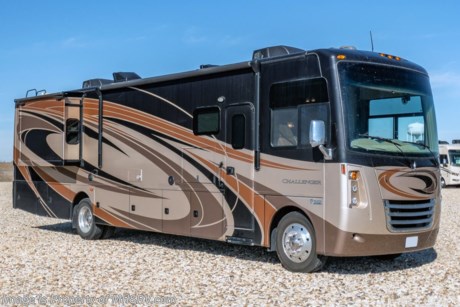 *** SOLD JANUARY 2, 2020 *** Used Thor Motor Coach RV for Sale- 2017 Thor Motor Coach Challenger 37LX with 25,226 miles is approximately 37 feet in length with a Ford engine, Ford chassis, automatic leveling 2 slides, 3 cameras, 2 ducted A/Cs, 5.5KW generator, power visor, cruise control, gas/electric water heater, power patio awning, pass-thru storage, black tank flush, water filtration system, exterior shower, exterior entertainment center, fiberglass roof, ladder, inverter, leather seating, booth converts to sleeper, kitchen backsplash, fireplace, day/night shades, hardwood cabinets, power vents, king bed, 3 burner range with oven, solid surface counter, bath &amp; &#189;, theater seats, cab over bunk, stack W/D and much more. For additional information and photos please visit Motor Home Specialist at www.MHSRV.com or call 800-335-6054.