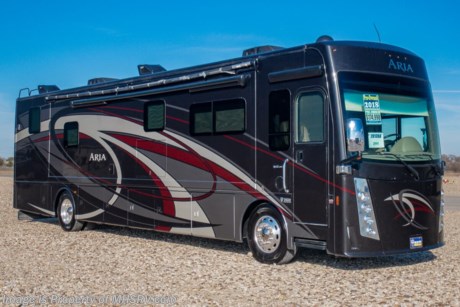 4/15/20 &lt;a href=&quot;http://www.mhsrv.com/thor-motor-coach/&quot;&gt;&lt;img src=&quot;http://www.mhsrv.com/images/sold-thor.jpg&quot; width=&quot;383&quot; height=&quot;141&quot; border=&quot;0&quot;&gt;&lt;/a&gt;   Used Thor Motor Coach Diesel Pusher RV for Sale- 2018 Thor Motor Coach Aria 3901 with 24,484 miles is approximately 39 feet in length featuring 3 slides, Cummins 360HP engine, automatic leveling system, 2 A/Cs, aluminum wheels, diesel generator, Freightliner chassis, power visor, cruise control, gas/electric water heater, power patio and door awnings, 2 cargo trays, pass-thru storage, LED running lights, black tank flush, water filtration, exterior shower, exterior entertainment center, ladder, air horns, solar, inverter, tile floors, leather seating, booth converts to sleeper, kitchen backsplash, fireplace, hardwood cabinets, power vents, day/night shades, 2 burner range, convection microwave, bath &amp; &#189;, king bed, theater seats, cab over bunk and much more. For additional information and photos please visit Motor Home Specialist at www.MHSRV.com or call 800-335-6054.