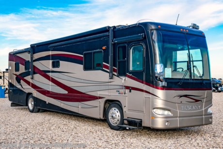 ** Picked Up **  **Consignment** Used Thor Motor Coach RV for Sale- 2006 Thor Motor Coach Tuscany 4074 with 55,408 miles, 4 slides, aluminum wheels, 10K lb. hitch, 7.5KW Onan generator, 350H Caterpillar engine, Freightliner chassis, auto leveling, 2 ducted A/Cs, tire monitoring system, power visor, GPS, cruise control, gas/electric water heater, power patio awning, LED running lights, black tank flush, water filtration system, clear paint mask, ladder, air horns, inverter, ceramic tile floor, leather seating, booth converts to sleeper, central vacuum, dual pane windows, day/night shades, convection microwave, 3 burner range and much more. For additional information and photos please visit Motor Home Specialist at www.MHSRV.com or call 800-335-6054.
