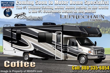 &lt;a href=&quot;http://www.mhsrv.com/coachmen-rv/&quot;&gt;&lt;img src=&quot;http://www.mhsrv.com/images/sold-coachmen.jpg&quot; width=&quot;383&quot; height=&quot;141&quot; border=&quot;0&quot;&gt;&lt;/a&gt; MSRP $129,297. New 2021 Coachmen Leprechaun Model 260DS. This Luxury Class C RV measures approximately 27 feet 5 inches in length and is powered by V-8 7.3L engine and a Ford E-450 chassis. Motor Home Specialist includes the CRV Comfort Ride Premier Package option which features Bilstein front shocks (N/A on Chevy chassis), Firestone Ride-Rite adjustable rear air bags, stability control, dynamic balanced drive shaft system, heavy duty front and rear stabilizer bars that help to make the Leprechaun an amazingly comfortable ride.  Additional options include the beautiful full body paint exterior, dual recliners, driver &amp; passenger swivel seats, cockpit folding table, side by side refrigerator, solid surface kitchen counter tops with stainless steel sink, exterior camp kitchen table, sideview cameras, dual A/C with 15K BTU in the front &amp; 11.5K BTU in the rear, exterior windshield cover, heated holding tank pads, spare tire, aluminum rims, hydraulic leveling jacks, bedroom TV and DVD player, exterior entertainment center and a Wi-Fi Ranger. For more complete details on this unit and our entire inventory including brochures, window sticker, videos, photos, reviews &amp; testimonials as well as additional information about Motor Home Specialist and our manufacturers please visit us at MHSRV.com or call 800-335-6054. At Motor Home Specialist, we DO NOT charge any prep or orientation fees like you will find at other dealerships. All sale prices include a 200-point inspection, interior &amp; exterior wash, detail service and a fully automated high-pressure rain booth test and coach wash that is a standout service unlike that of any other in the industry. You will also receive a thorough coach orientation with an MHSRV technician, an RV Starter&#39;s kit, a night stay in our delivery park featuring landscaped and covered pads with full hook-ups and much more! Read Thousands upon Thousands of 5-Star Reviews at MHSRV.com and See What They Had to Say About Their Experience at Motor Home Specialist. WHY PAY MORE?... WHY SETTLE FOR LESS?