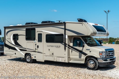 1/11/21 &lt;a href=&quot;http://www.mhsrv.com/coachmen-rv/&quot;&gt;&lt;img src=&quot;http://www.mhsrv.com/images/sold-coachmen.jpg&quot; width=&quot;383&quot; height=&quot;141&quot; border=&quot;0&quot;&gt;&lt;/a&gt;  MSRP $126,615. New 2021 Coachmen Leprechaun Model 298KB. This Luxury Class C RV measures approximately 30 feet 5 inches in length and is powered by V-8 7.3L engine and a Ford E-450 chassis. Motor Home Specialists Leprechauns include the Comfort and Convenience package featuring a touch screen radio &amp; backup monitor, stainless steel convection microwave, upgraded mattress, gas/electric water heater, heated side mirrors with remote, fiberglass running boards, leatherette seat covers, cab over &amp; bedroom power vent with cover, dual auxiliary coach batteries and slide-out awning toppers. Additional options include the Caramel painted cab, dual recliners, driver &amp; passenger swivel seats, cockpit folding table, combination washer/dryer, sideview cameras, dual A/C with 15K BTU in the front &amp; 11.5K BTU in the rear, exterior windshield cover, heated holding tank pads, spare tire, Equalizer stabilizer jacks, molded fiberglass front cap with LED light strip and window, exterior entertainment center and a Wi-Fi Ranger. This beautiful RV also includes the Leprechaun Premier Package which features a Azdel Composite Sidewall Construction, High-Gloss Color Infused Fiberglass Sidewalls, Molded Fiberglass Front Wrap w/ LED Accent Lights, Tinted Windows, Stainless Steel Wheel Inserts, Metal Running Boards, Solar Panel Connection Port, Power Patio Awning, LED Awning Light Strip, LED Exterior Tail &amp; Running Lights, 7,500lb. (E450) or 5,000lb. (Chevy 4500) Towing Hitch w/ 7-Way Plug, LED Interior Lighting, AM/FM/ Touch Screen Dash Radio &amp; Back Up Camera w/ Bluetooth, Recessed 3 Burner Cooktop w/ Cover &amp; Oven, 1-Piece Countertops, Roller Bearing Drawer Glides, Upgraded Vinyl Flooring, Hardwood Cabinet Doors &amp; Drawers, Single Child Tether at Forward Facing Dinette (N/A 311 FS), Glass Shower Door, Even-Cool A/C Ducting System, 2nd A/C Prep in Bedroom, 80&quot; Long Bed, Night Shades, Bed Area 110V CPAP Ready &amp; USB Charging Station, 50 Gallon Fresh Water Tank (ex 298KB - 48 Gal), Water Works Panel w/ Black Tank Flush, Omni TV Antenna, Onan 4.0KW Generator, Roto-Cast Exterior Rear Warehouse Storage Compartment, 32&quot; Coach TV and DVD Player, HDMI Port, USB Charging Station, Air Assist Rear Suspension, Bedroom TV Pre-Wire, Safe Ride RV Roadside Assistance, Ext Shower, Upgraded Faucets &amp; Shower Head and a Rear Trunk Light. This amazing class C also features the Leprechaun Comfort and Convenience package that touch screen radio and backup monitor with CarPlay, convection microwave, upgraded mattress, 6 gallon electric &amp; gas water heater, heated and remote side mirrors, 2 tone seat covers, cab over &amp; bedroom power vent fan, dual coach batteries and slide-out awning toppers. For additional details on this unit and our entire inventory including brochures, window sticker, videos, photos, reviews &amp; testimonials as well as additional information about Motor Home Specialist and our manufacturers please visit us at MHSRV.com or call 800-335-6054. At Motor Home Specialist, we DO NOT charge any prep or orientation fees like you will find at other dealerships. All sale prices include a 200-point inspection, interior &amp; exterior wash, detail service and a fully automated high-pressure rain booth test and coach wash that is a standout service unlike that of any other in the industry. You will also receive a thorough coach orientation with an MHSRV technician, a night stay in our delivery park featuring landscaped and covered pads with full hook-ups and much more! Read Thousands upon Thousands of 5-Star Reviews at MHSRV.com and See What They Had to Say About Their Experience at Motor Home Specialist. WHY PAY MORE? WHY SETTLE FOR LESS?