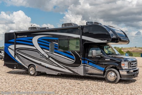 /SOLD 2-2-21  MSRP $142,062. New 2021 Thor Motor Coach Quantum KW29 Class C RV is approximately 30 feet 11 inches in length with two slides and a Ford E-450 chassis. New features for 2021 include new exterior designs, new decorative kitchen glass, LED tail-lights, interior design updates much more. Options include the Platinum package which features the touchscreen dash radio, back-up monitor, stainless steel wheel liners, solid surface kitchen counter-top, premium window privacy shades, exterior shower. Additional options include the beautiful full-body paint exterior, power driver seat, cockpit carpet mat, cab-over child safety net, leatherette theater seats, single child safety tether, attic fan, 3 burner range with oven and glass cover, convection microwave, solar with power controller and (2) roof A/Cs. The Quantum luxury Class C RV has an incredible list of standard features including beautiful hardwood cabinets, a cabover loft with skylight (N/A with cabover entertainment center), dash applique, power windows and locks, power patio awning with integrated LED lighting, roof ladder, in-dash media center, Onan generator, cab A/C, battery disconnect switch and much more. For additional details on this unit and our entire inventory including brochures, window sticker, videos, photos, reviews &amp; testimonials as well as additional information about Motor Home Specialist and our manufacturers please visit us at MHSRV.com or call 800-335-6054. At Motor Home Specialist, we DO NOT charge any prep or orientation fees like you will find at other dealerships. All sale prices include a 200-point inspection, interior &amp; exterior wash, detail service and a fully automated high-pressure rain booth test and coach wash that is a standout service unlike that of any other in the industry. You will also receive a thorough coach orientation with an MHSRV technician, a night stay in our delivery park featuring landscaped and covered pads with full hook-ups and much more! Read Thousands upon Thousands of 5-Star Reviews at MHSRV.com and See What They Had to Say About Their Experience at Motor Home Specialist. WHY PAY MORE? WHY SETTLE FOR LESS?