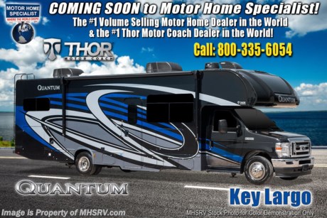 3/9/21 &lt;a href=&quot;http://www.mhsrv.com/thor-motor-coach/&quot;&gt;&lt;img src=&quot;http://www.mhsrv.com/images/sold-thor.jpg&quot; width=&quot;383&quot; height=&quot;141&quot; border=&quot;0&quot;&gt;&lt;/a&gt;  MSRP $148,503. New 2021 Thor Motor Coach Quantum LF31 Bunk Model Class C RV is approximately 32 feet 7 inches in length with a full-wall slide and a Ford E-450 chassis. New features for 2021 include new exterior designs, new decorative kitchen glass, LED tail-lights, interior design updates much more. Options include the Platinum &amp; Diamond packages which features the touchscreen dash radio, back-up monitor, stainless steel wheel liners, solid surface kitchen counter-top, premium window privacy shades, exterior shower, frameless windows, large convection microwave, residential refrigerator, 1800 watt inverter, automatic generator start, and the RS Suspension System by Mor-Ryde. Additional options include the beautiful full-body paint exterior, power driver seat, cockpit carpet mat, cab-over child safety net, single child safety tether, attic fan, (2) roof A/Cs, and solar with power controller. The Quantum luxury Class C RV has an incredible list of standard features including beautiful hardwood cabinets, a cabover loft with skylight (N/A with cabover entertainment center), dash applique, power windows and locks, power patio awning with integrated LED lighting, roof ladder, in-dash media center, Onan generator, cab A/C, battery disconnect switch and much more. For additional details on this unit and our entire inventory including brochures, window sticker, videos, photos, reviews &amp; testimonials as well as additional information about Motor Home Specialist and our manufacturers please visit us at MHSRV.com or call 800-335-6054. At Motor Home Specialist, we DO NOT charge any prep or orientation fees like you will find at other dealerships. All sale prices include a 200-point inspection, interior &amp; exterior wash, detail service and a fully automated high-pressure rain booth test and coach wash that is a standout service unlike that of any other in the industry. You will also receive a thorough coach orientation with an MHSRV technician, a night stay in our delivery park featuring landscaped and covered pads with full hook-ups and much more! Read Thousands upon Thousands of 5-Star Reviews at MHSRV.com and See What They Had to Say About Their Experience at Motor Home Specialist. WHY PAY MORE? WHY SETTLE FOR LESS?