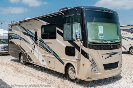 12/11/20 &lt;a href=&quot;http://www.mhsrv.com/thor-motor-coach/&quot;&gt;&lt;img src=&quot;http://www.mhsrv.com/images/sold-thor.jpg&quot; width=&quot;383&quot; height=&quot;141&quot; border=&quot;0&quot;&gt;&lt;/a&gt;  MSRP $160,562. New 2021 Thor Motor Coach Windsport 33X is approximately 34 feet 8 inches in length with 2 slide-outs including a driver&#39;s side full-wall slide, king size bed, exterior TV and automatic leveling jacks. Some of the many new features coming to the 2021 Windsport include new exterior paint and graphics, general d&#233;cor updates, flat panel style cabinet doors, Serta Mattress, new front cap with accent lighting and much more. This beautiful new motorhome also features the new Ford chassis with 7.3L PFI V-8, 350HP, 468 ft. lbs. torque engine, a 6-speed TorqShift&#174; automatic transmission, an updated instrument cluster, automatic headlights and a tilt/telescoping steering wheel. Options include the beautiful partial paint exterior, leatherette theater seats with footrests, solar with power controller and a single child safety tether. The Thor Motor Coach Windsport RV also features tinted one piece windshield, multiple USB charging ports throughout, metal shelf brackets, backlit Firefly multiplex entry switch, Winegard ConnecT WiFi extender +4G,  heated and enclosed underbelly, black tank flush, LED ceiling lighting, bedroom TV, LED running and marker lights, power driver&#39;s seat, power overhead loft, power patio awning with LED lighting, night shades, flush covered glass stovetop, refrigerator, microwave and much more. For additional details on this unit and our entire inventory including brochures, window sticker, videos, photos, reviews &amp; testimonials as well as additional information about Motor Home Specialist and our manufacturers please visit us at MHSRV.com or call 800-335-6054. At Motor Home Specialist, we DO NOT charge any prep or orientation fees like you will find at other dealerships. All sale prices include a 200-point inspection, interior &amp; exterior wash, detail service and a fully automated high-pressure rain booth test and coach wash that is a standout service unlike that of any other in the industry. You will also receive a thorough coach orientation with an MHSRV technician, a night stay in our delivery park featuring landscaped and covered pads with full hook-ups and much more! Read Thousands upon Thousands of 5-Star Reviews at MHSRV.com and See What They Had to Say About Their Experience at Motor Home Specialist. WHY PAY MORE? WHY SETTLE FOR LESS?