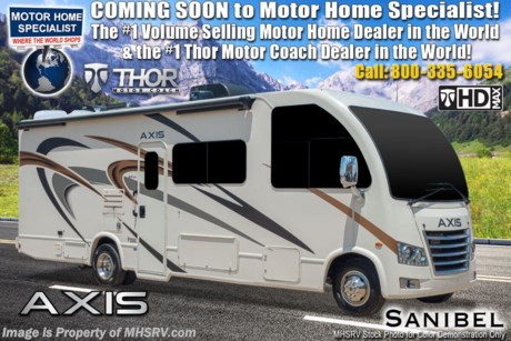 10/14/20 &lt;a href=&quot;http://www.mhsrv.com/thor-motor-coach/&quot;&gt;&lt;img src=&quot;http://www.mhsrv.com/images/sold-thor.jpg&quot; width=&quot;383&quot; height=&quot;141&quot; border=&quot;0&quot;&gt;&lt;/a&gt;  MSRP $119,026. New 2021 Thor Motor Coach Axis RUV Model 24.1. This RV measures approximately 25 feet 6 inches in length and features a drop-down overhead loft, slide-out and a bedroom TV. The Axis also features the new Ford E-Series chassis with a 7.3L V-8 engine with 350HP and a six speed automatic transmission. This beautiful RV features the optional heated holding tanks, electric stabilizing system and a power driver&#39;s seat. The Axis also boasts an impressive list of standard features including the Winegard Connect 2.0 WiFi, rotary battery disconnect switch, adjustable shelving bracketry, BM Pro Multiplex system, power privacy shade on windshield, tankless water heater, touchscreen radio that features navigation and back-up monitor, frameless windows, heated remote exterior mirrors with integrated sideview cameras, lateral power patio awning with integrated LED lighting and much more. For additional details on this unit and our entire inventory including brochures, window sticker, videos, photos, reviews &amp; testimonials as well as additional information about Motor Home Specialist and our manufacturers please visit us at MHSRV.com or call 800-335-6054. At Motor Home Specialist, we DO NOT charge any prep or orientation fees like you will find at other dealerships. All sale prices include a 200-point inspection, interior &amp; exterior wash, detail service and a fully automated high-pressure rain booth test and coach wash that is a standout service unlike that of any other in the industry. You will also receive a thorough coach orientation with an MHSRV technician, a night stay in our delivery park featuring landscaped and covered pads with full hook-ups and much more! Read Thousands upon Thousands of 5-Star Reviews at MHSRV.com and See What They Had to Say About Their Experience at Motor Home Specialist. WHY PAY MORE? WHY SETTLE FOR LESS?