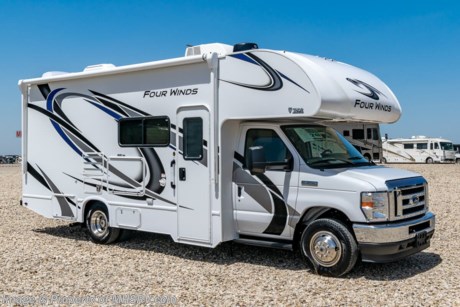 9/15/21  &lt;a href=&quot;http://www.mhsrv.com/thor-motor-coach/&quot;&gt;&lt;img src=&quot;http://www.mhsrv.com/images/sold-thor.jpg&quot; width=&quot;383&quot; height=&quot;141&quot; border=&quot;0&quot;&gt;&lt;/a&gt;  The new 2021 Thor Motor Coach Four Winds Class C RV 24F is approximately 24 feet 11 inches in length featuring the new Ford chassis with a 7.3L V8 engine, 350HP and 468lb-ft of torque. New features for the 2021 Four Winds a new dash stereo, all new exteriors, new flooring, decorative kitchen glass inserts, new valance &amp; headboards, LED taillights and much more. Additional options include heated remote exterior mirrors with side cameras, leatherette driver/passenger chairs, cockpit carpet mat, keyless cab entry, valve stem extenders, dash applique, cab-over safety net, single child safety tether, 3 burner range with oven and glass cover, convection microwave, bedroom TV, exterior entertainment center, upgraded A/C, second auxiliary battery, outside shower, and holding tanks with heat pads. The Four Winds RV has an incredible list of standard features including power windows and locks, power patio awning with integrated LED lighting, roof ladder, in-dash media center AM/FM &amp; Bluetooth, power vent in bath, skylight above shower, Onan generator, cab A/C and so much more. For additional details on this unit and our entire inventory including brochures, window sticker, videos, photos, reviews &amp; testimonials as well as additional information about Motor Home Specialist and our manufacturers please visit us at MHSRV.com or call 800-335-6054. At Motor Home Specialist, we DO NOT charge any prep or orientation fees like you will find at other dealerships. All sale prices include a 200-point inspection, interior &amp; exterior wash, detail service and a fully automated high-pressure rain booth test and coach wash that is a standout service unlike that of any other in the industry. You will also receive a thorough coach orientation with an MHSRV technician, a night stay in our delivery park featuring landscaped and covered pads with full hook-ups and much more! Read Thousands upon Thousands of 5-Star Reviews at MHSRV.com and See What They Had to Say About Their Experience at Motor Home Specialist. WHY PAY MORE? WHY SETTLE FOR LESS?