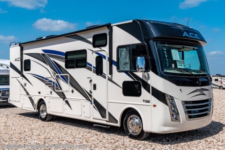 4-19-21 &lt;a href=&quot;http://www.mhsrv.com/thor-motor-coach/&quot;&gt;&lt;img src=&quot;http://www.mhsrv.com/images/sold-thor.jpg&quot; width=&quot;383&quot; height=&quot;141&quot; border=&quot;0&quot;&gt;&lt;/a&gt;  MSRP $135,586. New 2021 Thor Motor Coach A.C.E. Model 30.3 is approximately 31 feet in length. A few  new features for 2021 include 2 new partial paint exterior options, general d&#233;cor updates throughout, upgraded radio with Apple CarPlay &amp; Android Auto, Serta mattress, LED rear taillights and much more. Options include the beautiful partial paint exterior, solar charging system with power controller, Home Collection interior and a single child safety tether. The A.C.E. also features a drop down overhead loft, multiple USB charging ports throughout, Winegard ConnecT Wifi extender + 4G, bedroom TV, exterior entertainment center, attic fans, black tank flush, second auxiliary battery, power side mirrors with integrated side view cameras, a mud-room, roof ladder, generator, electric patio awning with integrated LED lights, stainless steel wheel liners, hitch, valve stem extenders, refrigerator, microwave, water heater, one-piece windshield with &quot;20/20 vision&quot; front cap that helps eliminate heat and sunlight from getting into the drivers vision, cockpit mirrors, slide-out workstation in the dash, floor level cockpit window for better visibility while turning and a &quot;below floor&quot; furnace and water heater helping keep the noise to an absolute minimum and the exhaust away from the kids and pets.  For additional details on this unit and our entire inventory including brochures, window sticker, videos, photos, reviews &amp; testimonials as well as additional information about Motor Home Specialist and our manufacturers please visit us at MHSRV.com or call 800-335-6054. At Motor Home Specialist, we DO NOT charge any prep or orientation fees like you will find at other dealerships. All sale prices include a 200-point inspection, interior &amp; exterior wash, detail service and a fully automated high-pressure rain booth test and coach wash that is a standout service unlike that of any other in the industry. You will also receive a thorough coach orientation with an MHSRV technician, a night stay in our delivery park featuring landscaped and covered pads with full hook-ups and much more! Read Thousands upon Thousands of 5-Star Reviews at MHSRV.com and See What They Had to Say About Their Experience at Motor Home Specialist. WHY PAY MORE? WHY SETTLE FOR LESS?