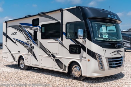 &lt;a href=&quot;http://www.mhsrv.com/thor-motor-coach/&quot;&gt;&lt;img src=&quot;http://www.mhsrv.com/images/sold-thor.jpg&quot; width=&quot;383&quot; height=&quot;141&quot; border=&quot;0&quot;&gt;&lt;/a&gt; 8-26-20 MSRP $131,536. New 2021 Thor Motor Coach A.C.E. Model 27.2 is approximately 28 feet 9 inches in length and rides on Fords new chassis featuring a 7.3L PFI V-8, 350HP, 468 ft. lbs. torque engine, a 6-speed TorqShift&#174; automatic transmission, an updated instrument cluster, automatic headlights and a tilt/telescoping steering wheel. A few additional new features for 2021 include 2 new partial paint exterior options, general d&#233;cor updates throughout, upgraded radio with Apple CarPlay &amp; Android Auto, Serta mattress, LED rear taillights and much more. Options include the beautiful partial paint exterior, solar charging system with power controller, Home Collection interior and a single child safety tether. The A.C.E. also features a drop down overhead loft, multiple USB charging ports throughout, Winegard ConnecT Wifi extender + 4G, bedroom TV, exterior entertainment center, attic fans, black tank flush, second auxiliary battery, power side mirrors with integrated side view cameras, a mud-room, roof ladder, generator, electric patio awning with integrated LED lights, stainless steel wheel liners, hitch, valve stem extenders, refrigerator, microwave, water heater, one-piece windshield with &quot;20/20 vision&quot; front cap that helps eliminate heat and sunlight from getting into the drivers vision, cockpit mirrors, slide-out workstation in the dash, floor level cockpit window for better visibility while turning and a &quot;below floor&quot; furnace and water heater helping keep the noise to an absolute minimum and the exhaust away from the kids and pets.  For additional details on this unit and our entire inventory including brochures, window sticker, videos, photos, reviews &amp; testimonials as well as additional information about Motor Home Specialist and our manufacturers please visit us at MHSRV.com or call 800-335-6054. At Motor Home Specialist, we DO NOT charge any prep or orientation fees like you will find at other dealerships. All sale prices include a 200-point inspection, interior &amp; exterior wash, detail service and a fully automated high-pressure rain booth test and coach wash that is a standout service unlike that of any other in the industry. You will also receive a thorough coach orientation with an MHSRV technician, a night stay in our delivery park featuring landscaped and covered pads with full hook-ups and much more! Read Thousands upon Thousands of 5-Star Reviews at MHSRV.com and See What They Had to Say About Their Experience at Motor Home Specialist. WHY PAY MORE? WHY SETTLE FOR LESS?