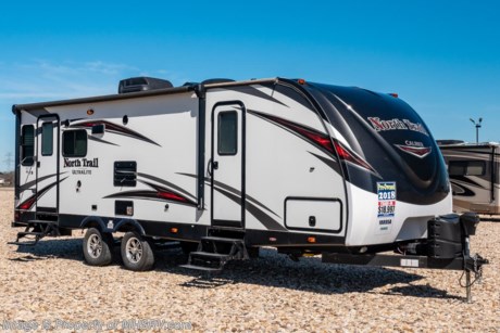 4/15/20 &lt;a href=&quot;http://www.mhsrv.com/travel-trailers/&quot;&gt;&lt;img src=&quot;http://www.mhsrv.com/images/sold-traveltrailer.jpg&quot; width=&quot;383&quot; height=&quot;141&quot; border=&quot;0&quot;&gt;&lt;/a&gt;    Used Heartland RV for Sale- 2018 Heartland North Trail 26LRSS with 1 slide. This RV is approximately 30 feet 2 inches in length and features aluminum wheels, ducted A/C, electric &amp; gas water heater, power patio awning, pass-thru storage, black tank rinsing system, booth converts to sleeper, central vacuum, night shades, solid surface kitchen counter with sink covers, microwave, 3 burner range with oven, 2 flat panel TVs and much more. For additional information and photos please visit Motor Home Specialist at www.MHSRV.com or call 800-335-6054.