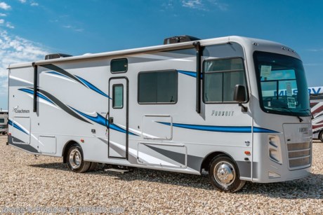 2-27-21 &lt;a href=&quot;http://www.mhsrv.com/coachmen-rv/&quot;&gt;&lt;img src=&quot;http://www.mhsrv.com/images/sold-coachmen.jpg&quot; width=&quot;383&quot; height=&quot;141&quot; border=&quot;0&quot;&gt;&lt;/a&gt; MSRP $143,226. The All New 2021 Coachmen Pursuit 31BH. This new Class A motor home is approximately 31 feet 9 inches length with a full wall slide, king size bed, new Ford chassis with 7.3L PFI V-8, 350HP, 468 ft. lbs. torque engine, a 6-speed TorqShift&#174; automatic transmission, an updated instrument cluster, automatic headlights and a tilt/telescoping steering wheel. New features for 2021 include a solar panel, new exterior colors, 15,000 BTU air conditioner, upgraded exterior speakers integrated in the awning, exterior entertainment center, hydraulic levelers, a new front dash, general d&#233;cor updates throughout, a drop down loft  and much more. Each Pursuit comes standard with self-closing drawer guides, hardwood cabinet doors, cockpit table, coach TV with DVD player, pantry, power bath vent, skylight, double coach battery, cruise control, back up monitor, power entrance step, power patio awning, hitch with 7-way plug, roof ladder and much more. For additional details on this unit and our entire inventory including brochures, window sticker, videos, photos, reviews &amp; testimonials as well as additional information about Motor Home Specialist and our manufacturers please visit us at MHSRV.com or call 800-335-6054. At Motor Home Specialist, we DO NOT charge any prep or orientation fees like you will find at other dealerships. All sale prices include a 200-point inspection, interior &amp; exterior wash, detail service and a fully automated high-pressure rain booth test and coach wash that is a standout service unlike that of any other in the industry. You will also receive a thorough coach orientation with an MHSRV technician, a night stay in our delivery park featuring landscaped and covered pads with full hook-ups and much more! Read Thousands upon Thousands of 5-Star Reviews at MHSRV.com and See What They Had to Say About Their Experience at Motor Home Specialist. WHY PAY MORE? WHY SETTLE FOR LESS?