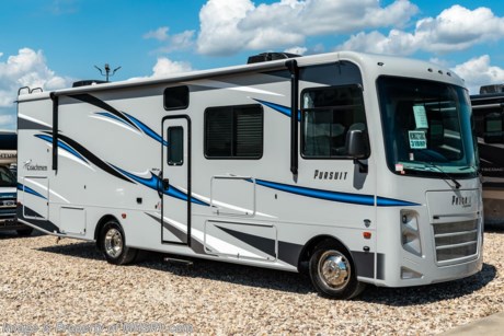 8-27-21 &lt;a href=&quot;http://www.mhsrv.com/coachmen-rv/&quot;&gt;&lt;img src=&quot;http://www.mhsrv.com/images/sold-coachmen.jpg&quot; width=&quot;383&quot; height=&quot;141&quot; border=&quot;0&quot;&gt;&lt;/a&gt; MSRP $144,418. The All New 2021 Coachmen Pursuit 31BH. This new Class A motor home is approximately 31 feet 9 inches length with a full wall slide, king size bed, new Ford chassis with 7.3L PFI V-8, 350HP, 468 ft. lbs. torque engine, a 6-speed TorqShift&#174; automatic transmission, an updated instrument cluster, automatic headlights and a tilt/telescoping steering wheel. New features for 2021 include a solar panel, new exterior colors, 15,000 BTU air conditioner, upgraded exterior speakers integrated in the awning, exterior entertainment center, hydraulic levelers, a new front dash, general d&#233;cor updates throughout, a drop down loft  and much more. This beautiful motor home also comes with the theater seating option! Each Pursuit comes standard with self-closing drawer guides, hardwood cabinet doors, cockpit table, coach TV with DVD player, pantry, power bath vent, skylight, double coach battery, cruise control, back up monitor, power entrance step, power patio awning, hitch with 7-way plug, roof ladder and much more. For additional details on this unit and our entire inventory including brochures, window sticker, videos, photos, reviews &amp; testimonials as well as additional information about Motor Home Specialist and our manufacturers please visit us at MHSRV.com or call 800-335-6054. At Motor Home Specialist, we DO NOT charge any prep or orientation fees like you will find at other dealerships. All sale prices include a 200-point inspection, interior &amp; exterior wash, detail service and a fully automated high-pressure rain booth test and coach wash that is a standout service unlike that of any other in the industry. You will also receive a thorough coach orientation with an MHSRV technician, a night stay in our delivery park featuring landscaped and covered pads with full hook-ups and much more! Read Thousands upon Thousands of 5-Star Reviews at MHSRV.com and See What They Had to Say About Their Experience at Motor Home Specialist. WHY PAY MORE? WHY SETTLE FOR LESS?