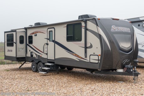 5/12/20 &lt;a href=&quot;http://www.mhsrv.com/travel-trailers/&quot;&gt;&lt;img src=&quot;http://www.mhsrv.com/images/sold-traveltrailer.jpg&quot; width=&quot;383&quot; height=&quot;141&quot; border=&quot;0&quot;&gt;&lt;/a&gt;   Used Keystone RV for Sale- 2017 Keystone Sprinter 299RET with 3 slides. This RV is approximately 36 feet in length and features a stabilizer system, 2 ducted A/Cs with heat pumps, water heater, power patio awning, black tank rinsing system, solar, inverter, dual pane windows, multiplex lighting, day/night shades, microwave, 3 burner range with oven, residential refrigerator, glass door shower, theater seats, flat panel TV and much more. For additional information and photos please visit Motor Home Specialist at www.MHSRV.com or call 800-335-6054.