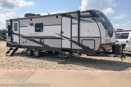 4-14-21 &lt;a href=&quot;http://www.mhsrv.com/travel-trailers/&quot;&gt;&lt;img src=&quot;http://www.mhsrv.com/images/sold-traveltrailer.jpg&quot; width=&quot;383&quot; height=&quot;141&quot; border=&quot;0&quot;&gt;&lt;/a&gt;  The 2021 Twilight Luxury Travel Trailer by Thor Industry&#39;s Cruiser RV Division. Model TWS 2500 is approximately 29 feet 11 inches in length featuring a large living area, large windows for tons of natural light and upgraded amenities inside &amp; out!  This amazing RV hosts the Signature Package which features a King Size Serta Comfort Mattress, Dual Nightstands w/ 110v Power, Black-Out Roller Shades, Adjustable Reading Lights w/ USB Charging Ports, Goodyear Tires w/ Aluminum Rims, Dexter Axles, Rear Ladder w/ Walkable Roof, Power Tongue Jack, 15K BTU High-Performance AC w/ Heat Pump, Whole-Home Dual Ducted AC System, Insulated Holding Tanks w/ Forced Heat Protection , Triple Seal Slide System Technology, Rain-A-Way Radius Roof Construction, Solid Surface Kitchen Countertops, Stainless Steel Fridge, Gourmet Recessed Oven, High Output Range Hood,  Residential High-Rise Faucet w/ Pull-out Sprayer, Dream Dinette Tech System, Residential Tri-Fold Sofa, Porcelain Toilet, Large LED TV and a Bluetooth Stereo System. This Twilight also features the optional theater seats IPO tri-fold sofa and power stabilizer jacks. MSRP $35,103 excluding $2,154 freight &amp; destination charges to MHSRV. For additional details on this unit and our entire inventory including brochures, window sticker, videos, photos, reviews &amp; testimonials as well as additional information about Motor Home Specialist and our manufacturers please visit us at MHSRV.com or call 800-335-6054. At Motor Home Specialist, we DO NOT charge any prep or orientation fees like you will find at other dealerships. All sale prices include a 200-point inspection, interior &amp; exterior wash, detail service and a fully automated high-pressure rain booth test and coach wash that is a standout service unlike that of any other in the industry. You will also receive a thorough coach orientation with an MHSRV technician, a night stay in our delivery park featuring landscaped and covered pads with full hook-ups and much more! Read Thousands upon Thousands of 5-Star Reviews at MHSRV.com and See What They Had to Say About Their Experience at Motor Home Specialist. WHY PAY MORE? WHY SETTLE FOR LESS?