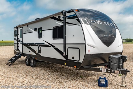 4-14-21 &lt;a href=&quot;http://www.mhsrv.com/travel-trailers/&quot;&gt;&lt;img src=&quot;http://www.mhsrv.com/images/sold-traveltrailer.jpg&quot; width=&quot;383&quot; height=&quot;141&quot; border=&quot;0&quot;&gt;&lt;/a&gt;  The 2021 Twilight Luxury Travel Trailer by Thor Industry&#39;s Cruiser RV Division. Model TWS 2620 is approximately 30 feet 10 inches in length featuring a large living area, large windows for tons of natural light and upgraded amenities inside &amp; out!  This amazing RV hosts the Signature Package which features a King Size Serta Comfort Mattress, Dual Nightstands w/ 110v Power, Black-Out Roller Shades, Adjustable Reading Lights w/ USB Charging Ports, Goodyear Tires w/ Aluminum Rims, Dexter Axles, Rear Ladder w/ Walkable Roof, Power Tongue Jack, 15K BTU High-Performance AC w/ Heat Pump, Whole-Home Dual Ducted AC System, Insulated Holding Tanks w/ Forced Heat Protection , Triple Seal Slide System Technology, Rain-A-Way Radius Roof Construction, Solid Surface Kitchen Countertops, Stainless Steel Fridge, Gourmet Recessed Oven, High Output Range Hood,  Residential High-Rise Faucet w/ Pull-out Sprayer, Dream Dinette Tech System, Residential Tri-Fold Sofa, Porcelain Toilet, Large LED TV and a Bluetooth Stereo System. This Twilight also features the optional theater seat IPO tri fold sofa, power stabilizer jacks and 50 amp service. MSRP $34,409 excluding $2,154 freight &amp; destination charges to MHSRV. For additional details on this unit and our entire inventory including brochures, window sticker, videos, photos, reviews &amp; testimonials as well as additional information about Motor Home Specialist and our manufacturers please visit us at MHSRV.com or call 800-335-6054. At Motor Home Specialist, we DO NOT charge any prep or orientation fees like you will find at other dealerships. All sale prices include a 200-point inspection, interior &amp; exterior wash, detail service and a fully automated high-pressure rain booth test and coach wash that is a standout service unlike that of any other in the industry. You will also receive a thorough coach orientation with an MHSRV technician, a night stay in our delivery park featuring landscaped and covered pads with full hook-ups and much more! Read Thousands upon Thousands of 5-Star Reviews at MHSRV.com and See What They Had to Say About Their Experience at Motor Home Specialist. WHY PAY MORE? WHY SETTLE FOR LESS?