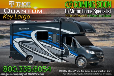4-20/21 &lt;a href=&quot;http://www.mhsrv.com/thor-motor-coach/&quot;&gt;&lt;img src=&quot;http://www.mhsrv.com/images/sold-thor.jpg&quot; width=&quot;383&quot; height=&quot;141&quot; border=&quot;0&quot;&gt;&lt;/a&gt;  MSRP $141,542. The new 2021 Quantum RV Model CR24 is approximately 25 feet 8 inches in length with a full-wall slide, electric stabilizing system, instant tankless water heater, 3.0L V6 Mercedes engine with 188HP and a Mercedes Benz Sprinter chassis. New features for 2021 include all new HD-Max &amp; full body paint exteriors, general interior design upgrades, decorative kitchen glass inserts in the cabinet doors, LED taillights, a standard solar panel added to all floorplans and much more. Options include the Platinum package which features a touchscreen dash radio, back-up monitor, stainless steel wheel liners, solid surface kitchen countertop, premium window privacy roller shades and an exterior shower. Additional options include the beautiful full body paint exterior, cherry hardwood cabinets, cabover child safety net, attic fan in the overhead bunk and an upgraded 15.0 BTU A/C. The Quantum Sprinter RV has an incredible list of standard features including deluxe heated/remote exterior mirrors, double door refrigerator, 3 burner cooktop, convection microwave, fiberglass front cap with skylight, power patio awning with LED lighting, roof ladder, exterior grab handle, electric entry step, keyless entry system, dash applique, LED lighting, full extension metal ball-bearing drawer guides, exterior shower and much more. For additional details on this unit and our entire inventory including brochures, window sticker, videos, photos, reviews &amp; testimonials as well as additional information about Motor Home Specialist and our manufacturers please visit us at MHSRV.com or call 800-335-6054. At Motor Home Specialist, we DO NOT charge any prep or orientation fees like you will find at other dealerships. All sale prices include a 200-point inspection, interior &amp; exterior wash, detail service and a fully automated high-pressure rain booth test and coach wash that is a standout service unlike that of any other in the industry. You will also receive a thorough coach orientation with an MHSRV technician, a night stay in our delivery park featuring landscaped and covered pads with full hook-ups and much more! Read Thousands upon Thousands of 5-Star Reviews at MHSRV.com and See What They Had to Say About Their Experience at Motor Home Specialist. WHY PAY MORE? WHY SETTLE FOR LESS?