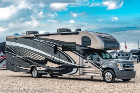 4-19-21 &lt;a href=&quot;http://www.mhsrv.com/thor-motor-coach/&quot;&gt;&lt;img src=&quot;http://www.mhsrv.com/images/sold-thor.jpg&quot; width=&quot;383&quot; height=&quot;141&quot; border=&quot;0&quot;&gt;&lt;/a&gt;  MSRP $225,818. New 2021 Thor Motor Coach Magnitude BH35 Bath &amp; 1/2 Super C is approximately 36 feet 10 inches in length with 2 slides and is powered by the Ford&#174; 6.7L Power Stroke&#174; V8 turbo diesel engine with 330HP, 825 lb.-ft. torque and 10 speed transmission with selectable drive modes including Tow/Haul, Eco, Deep Sand/Snow. Also includes a SYNC 3 Enhanced Voice Recognition Communications and Entertainment System, 8&quot; Color LCD touchscreen with swiping capability, 911 assist, AppLink and smart-charging USB ports and navigation. New features for 2021 include general d&#233;cor updates throughout the coach, HDMI switcher on all TVs, solar charging system with power controller, lights now deploy in the arms of the Care Free awning, new grill, automatic head lights and the FordPass Connect 4G Wi-Fi modem. This beautiful RV also features the optional single child safety tether. The Magnitude Super C also features a 3 camera monitoring system, aluminum wheels, automatic leveling jacks, power patio awning with LED lighting, frameless windows, keyless entry, residential refrigerator, large OTR convection microwave, solid surface kitchen counter top, ball bearing drawer guides, king size bed, large TV in living area, exterior entertainment center with sound bar, 6KW Onan diesel generator with automatic generator start, multiplex wiring control system, tankless water heater, 1800-watt inverter and much more. For additional details on this unit and our entire inventory including brochures, window sticker, videos, photos, reviews &amp; testimonials as well as additional information about Motor Home Specialist and our manufacturers please visit us at MHSRV.com or call 800-335-6054. At Motor Home Specialist, we DO NOT charge any prep or orientation fees like you will find at other dealerships. All sale prices include a 200-point inspection, interior &amp; exterior wash, detail service and a fully automated high-pressure rain booth test and coach wash that is a standout service unlike that of any other in the industry. You will also receive a thorough coach orientation with an MHSRV technician, a night stay in our delivery park featuring landscaped and covered pads with full hook-ups and much more! Read Thousands upon Thousands of 5-Star Reviews at MHSRV.com and See What They Had to Say About Their Experience at Motor Home Specialist. WHY PAY MORE? WHY SETTLE FOR LESS