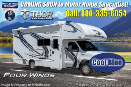 10/26/21 &lt;a href=&quot;http://www.mhsrv.com/thor-motor-coach/&quot;&gt;&lt;img src=&quot;http://www.mhsrv.com/images/sold-thor.jpg&quot; width=&quot;383&quot; height=&quot;141&quot; border=&quot;0&quot;&gt;&lt;/a&gt; -	BEST PRICE @ MHSRV.com or Call 800-335-6054 - M.S.R.P. $92,748. While other dealers offer knock-off brand or &quot;Private Label&quot; Thor Motor Coach models, Motor Home Specialist remains the only Full-Line &quot;Real&quot; Thor Motor Coach dealership in the country. MHSRV is also the #1 selling TMC dealership in the world. No one will work harder to earn your business and our commitment to provide you an excellent sales and service experience is second to none. With that said, we highly recommend buying only Thor RVs that are recognized on the official Thor Motor Coach website regardless of where you and your family decide to purchase. Enjoy the benefits and access to the entire group of fully authorized TMC dealers nationwide. Also, when the time comes you can expect an almost certain higher appraisal value when selling or trading an official website recognized Thor RV. See them all at MHSRV.com. Compare &amp; save big on this well-appointed Thor Motor Coach Four Winds 22E. Options not commonly found on the competition include an exterior entertainment center with built in TV, a 3-camera coach monitoring system, heated and power side view mirrors, 3-burner range with large oven, an upgraded 15K BTU A/C unit, an outside shower, heated holding tanks, a convenience package with valve stem extenders and keyless entry as-well-as the all-important child safety tether and cab-over child safety netting system. New features for the 2021 Four winds include the new dash stereo, all new exteriors, new flooring, decorative kitchen glass inserts, new valance &amp; headboards, LED taillights and much more. For additional details on this unit and our entire inventory including brochures, window sticker, videos, photos, reviews &amp; testimonials as well as additional information about Motor Home Specialist and our manufacturers please visit us at MHSRV.com or call 800-335-6054. At Motor Home Specialist, we DO NOT charge any prep or orientation fees like you will find at other dealerships. All sale prices include a 200-point inspection, interior &amp; exterior wash, detail service and a fully automated high-pressure rain booth test and coach wash that is a standout service unlike that of any other in the industry. You will also receive a thorough coach orientation with an MHSRV technician, a night stay in our delivery park featuring landscaped and covered pads with full hook-ups and much more! Read Thousands upon Thousands of 5-Star Reviews at MHSRV.com and See What They Had to Say About Their Experience at Motor Home Specialist. WHY PAY MORE? WHY SETTLE FOR LESS?