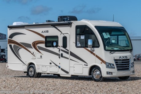 /8-27-21 &lt;a href=&quot;http://www.mhsrv.com/thor-motor-coach/&quot;&gt;&lt;img src=&quot;http://www.mhsrv.com/images/sold-thor.jpg&quot; width=&quot;383&quot; height=&quot;141&quot; border=&quot;0&quot;&gt;&lt;/a&gt;  New 2021 Thor Motor Coach Axis RUV Model 25.6. This RV measures approximately 26 feet 6 inches in length and features a drop-down overhead loft, slide-out and a bedroom TV. The Axis also features the new Ford E-Series chassis with a 7.3L V-8 engine with 350HP and a six speed automatic transmission. This beautiful RV features the optional Home Collection interior, heated holding tanks, and 100W solar charging system with power controller. The Axis also boasts an impressive list of standard features including the Winegard Connect 2.0 WiFi, rotary battery disconnect switch, adjustable shelving bracketry, BM Pro Multiplex system, power privacy shade on windshield, tankless water heater, touchscreen radio that features navigation and back-up monitor, frameless windows, heated remote exterior mirrors with integrated sideview cameras, lateral power patio awning with integrated LED lighting and much more. For additional details on this unit and our entire inventory including brochures, window sticker, videos, photos, reviews &amp; testimonials as well as additional information about Motor Home Specialist and our manufacturers please visit us at MHSRV.com or call 800-335-6054. At Motor Home Specialist, we DO NOT charge any prep or orientation fees like you will find at other dealerships. All sale prices include a 200-point inspection, interior &amp; exterior wash, detail service and a fully automated high-pressure rain booth test and coach wash that is a standout service unlike that of any other in the industry. You will also receive a thorough coach orientation with an MHSRV technician, a night stay in our delivery park featuring landscaped and covered pads with full hook-ups and much more! Read Thousands upon Thousands of 5-Star Reviews at MHSRV.com and See What They Had to Say About Their Experience at Motor Home Specialist. WHY PAY MORE? WHY SETTLE FOR LESS?