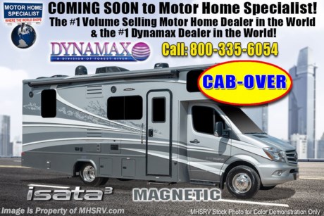 10/15/20 &lt;a href=&quot;http://www.mhsrv.com/other-rvs-for-sale/dynamax-rv/&quot;&gt;&lt;img src=&quot;http://www.mhsrv.com/images/sold-dynamax.jpg&quot; width=&quot;383&quot; height=&quot;141&quot; border=&quot;0&quot;&gt;&lt;/a&gt;  MSRP $169,449. The 2021 DynaMax Isata 3 Series model 24RW is approximately 24 feet 7 inches in length and is backed by Dynamax’s industry-leading Two-Year limited Warranty. A few popular features include power stabilizing system, 7&quot; Kenwood dash infotainment center, leatherette driver and passenger seats, GPS navigation, color 3 camera monitoring system, R-8 insulated sidewalls &amp; floor, tinted frameless windows, full extension drawer guides, privacy shades, solid surface countertops &amp; backsplash, inverter and tank-less on-demand water heater. Optional features includes the beautiful full body paint, exterior lighting package with high performance LED headlamps, solar with amp controller, aluminum wheels, cab over loft, automatic leveling jacks, tire pressure monitoring system, powered theater seats, cocktail table between cab seats, cab seat booster cushions, and a 3.2KW Onan diesel generator IPO 3.6KW LP generator. The Isata 3 is powered by the Mercedes-Benz Sprinter chassis, 3.0L V6 diesel engine featuring a 5,000 lb. hitch. For 2 year limited warranty details contact Dynamax or a MHSRV representative. For more complete details on this unit and our entire inventory including brochures, window sticker, videos, photos, reviews &amp; testimonials as well as additional information about Motor Home Specialist and our manufacturers please visit us at MHSRV.com or call 800-335-6054. At Motor Home Specialist, we DO NOT charge any prep or orientation fees like you will find at other dealerships. All sale prices include a 200-point inspection, interior &amp; exterior wash, detail service and a fully automated high-pressure rain booth test and coach wash that is a standout service unlike that of any other in the industry. You will also receive a thorough coach orientation with an MHSRV technician, an RV Starter&#39;s kit, a night stay in our delivery park featuring landscaped and covered pads with full hook-ups and much more! Read Thousands upon Thousands of 5-Star Reviews at MHSRV.com and See What They Had to Say About Their Experience at Motor Home Specialist. WHY PAY MORE?... WHY SETTLE FOR LESS?