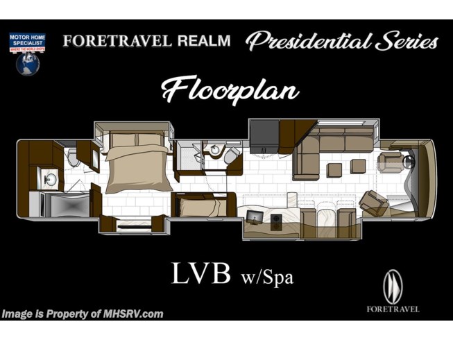 2021 Realm Presidential Luxury Villa Bunk W/Spa (LVB) 2 Full Baths by Foretravel from Motor Home Specialist in Alvarado, Texas