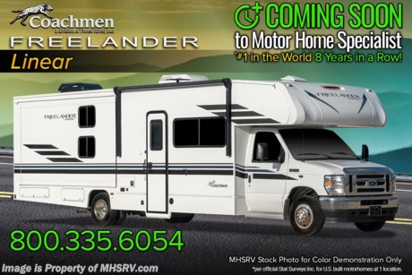 MSRP $113,318. The All New Coachmen Freelander Model 30BH for sale at Motor Home Specialist; the #1 volume selling motor home dealership in the world! This Class C RV is approximately 32 feet and 11 inches in length and features a cabover loft, bunk beds and a Ford chassis. Additional options include driver swivel seat, child safety net, exterior windshield cover, slide out awning, front 15K BTU A/C and rear 11.5K BTU A/C, molded fiberglass front cap, and running boards. For more complete details on this unit and our entire inventory including brochures, window sticker, videos, photos, reviews &amp; testimonials as well as additional information about Motor Home Specialist and our manufacturers please visit us at MHSRV.com or call 800-335-6054. At Motor Home Specialist, we DO NOT charge any prep or orientation fees like you will find at other dealerships. All sale prices include a 200-point inspection, interior &amp; exterior wash, detail service and a fully automated high-pressure rain booth test and coach wash that is a standout service unlike that of any other in the industry. You will also receive a thorough coach orientation with an MHSRV technician, an RV Starter&#39;s kit, a night stay in our delivery park featuring landscaped and covered pads with full hook-ups and much more! Read Thousands upon Thousands of 5-Star Reviews at MHSRV.com and See What They Had to Say About Their Experience at Motor Home Specialist. WHY PAY MORE?... WHY SETTLE FOR LESS?
