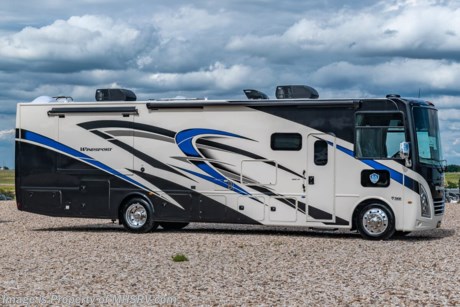 New 2022 Thor Motor Coach Windsport 35M is approximately 36 feet 9 inches in length with 2 slide outs, king size bed, exterior TV, and automatic leveling jacks. This beautiful new motorhome also features the new Ford chassis with 7.3L PFI V-8, 350HP, 468 ft. lbs. torque engine, a 6-speed TorqShift&#174; automatic transmission, an updated instrument cluster, automatic headlights and a tilt/telescoping steering wheel. Options include the beautiful partial paint exterior, solar with power controller and a single child safety tether. The Thor Motor Coach Windsport RV also features tinted one piece windshield, multiple USB charging ports throughout, metal shelf brackets, backlit Firefly multiplex entry switch, Winegard ConnecT WiFi extender +4G,  heated and enclosed underbelly, black tank flush, LED ceiling lighting, bedroom TV, LED running and marker lights, power driver&#39;s seat, power overhead loft, power patio awning with LED lighting, night shades, flush covered glass stovetop, refrigerator, microwave, MAX PACK which upgrades the chassis to a 22,000-lb Ford F53, 235/80R 22.5&quot; tires, polished aluminum wheels and in creased basement storage capacity, and much more. For additional details on this unit and our entire inventory including brochures, window sticker, videos, photos, reviews &amp; testimonials as well as additional information about Motor Home Specialist and our manufacturers please visit us at MHSRV.com or call 800-335-6054. At Motor Home Specialist, we DO NOT charge any prep or orientation fees like you will find at other dealerships. All sale prices include a 200-point inspection, interior &amp; exterior wash, detail service and a fully automated high-pressure rain booth test and coach wash that is a standout service unlike that of any other in the industry. You will also receive a thorough coach orientation with an MHSRV technician, a night stay in our delivery park featuring landscaped and covered pads with full hook-ups and much more! Read Thousands upon Thousands of 5-Star Reviews at MHSRV.com and See What They Had to Say About Their Experience at Motor Home Specialist. WHY PAY MORE? WHY SETTLE FOR LESS?