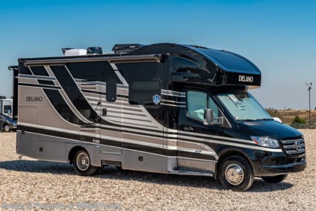 4-19-21 &lt;a href=&quot;http://www.mhsrv.com/thor-motor-coach/&quot;&gt;&lt;img src=&quot;http://www.mhsrv.com/images/sold-thor.jpg&quot; width=&quot;383&quot; height=&quot;141&quot; border=&quot;0&quot;&gt;&lt;/a&gt; MSRP $172,232. New 2021 Thor Motor Coach Delano Mercedes Diesel Sprinter Model 24RW. This Luxury RV measures approximately 25 feet 8 inches in length and rides on the premier Mercedes Benz Sprinter chassis equipped with an Active Braking Assist system, Attention Assist, Active Lane Assist, a Wet Wiper System and Distance Regulator Distronic Plus. You will also find a tank-less water heater, an Onan generator and the ultra-high-line cabinetry from TMC that set this coach apart from the competition! Optional equipment includes the beautiful full-body paint exterior, 15.0 low profile A/C, Diesel Generator and auto leveling jacks with touch pad controls. The all new Delano Sprinter also features a 5,000 lb. hitch, fiberglass front cap with skylight, an armless power patio awning with integrated LED lighting, frameless windows, a multimedia dash radio with Bluetooth and navigation, remote exterior mirrors, back up system, swivel captain’s chairs, full extension metal ball-bearing drawer guides, Rapid Camp+, holding tanks with heat pads and much more. For more complete details on this unit and our entire inventory including brochures, window sticker, videos, photos, reviews &amp; testimonials as well as additional information about Motor Home Specialist and our manufacturers please visit us at MHSRV.com or call 800-335-6054. At Motor Home Specialist, we DO NOT charge any prep or orientation fees like you will find at other dealerships. All sale prices include a 200-point inspection, interior &amp; exterior wash, detail service and a fully automated high-pressure rain booth test and coach wash that is a standout service unlike that of any other in the industry. You will also receive a thorough coach orientation with an MHSRV technician, an RV Starter&#39;s kit, a night stay in our delivery park featuring landscaped and covered pads with full hook-ups and much more! Read Thousands upon Thousands of 5-Star Reviews at MHSRV.com and See What They Had to Say About Their Experience at Motor Home Specialist. WHY PAY MORE? WHY SETTLE FOR LESS?
